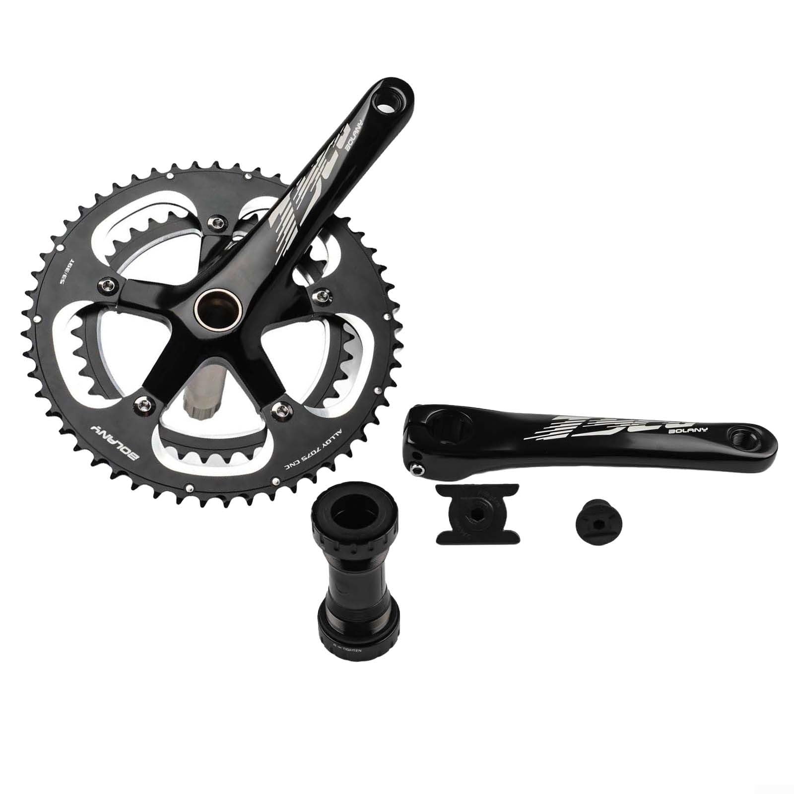 Guarnitura per bici da strada, 170 mm, doppia corona 53T 39T 130BCD in lega di alluminio per ciclismo a 10 11 velocità nera lavorata CNC per prestazioni affidabili con