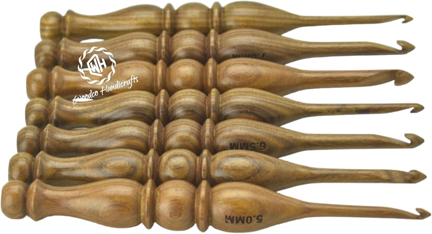 Ergonomic Handle Crochet Hook,Handcrafted Wooden Crochet