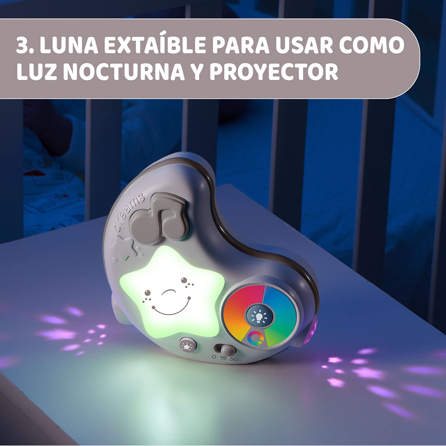 Chicco Enjoy Colours, Gimnasio para Bebés 3en1 Rosa, Juguete Multifunción Electrónico con Alfombra de Juegos, Estrella Proyector, Luz Nocturna Extraíble y Música Relajante – Juguetes Bebé 0+ Meses