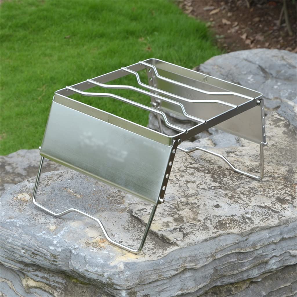 Outdoor Antivento Campeggio Pot Holder Portatile In Acciaio Inox Stufa Staffa Barbecue Grill Copertura Pentola