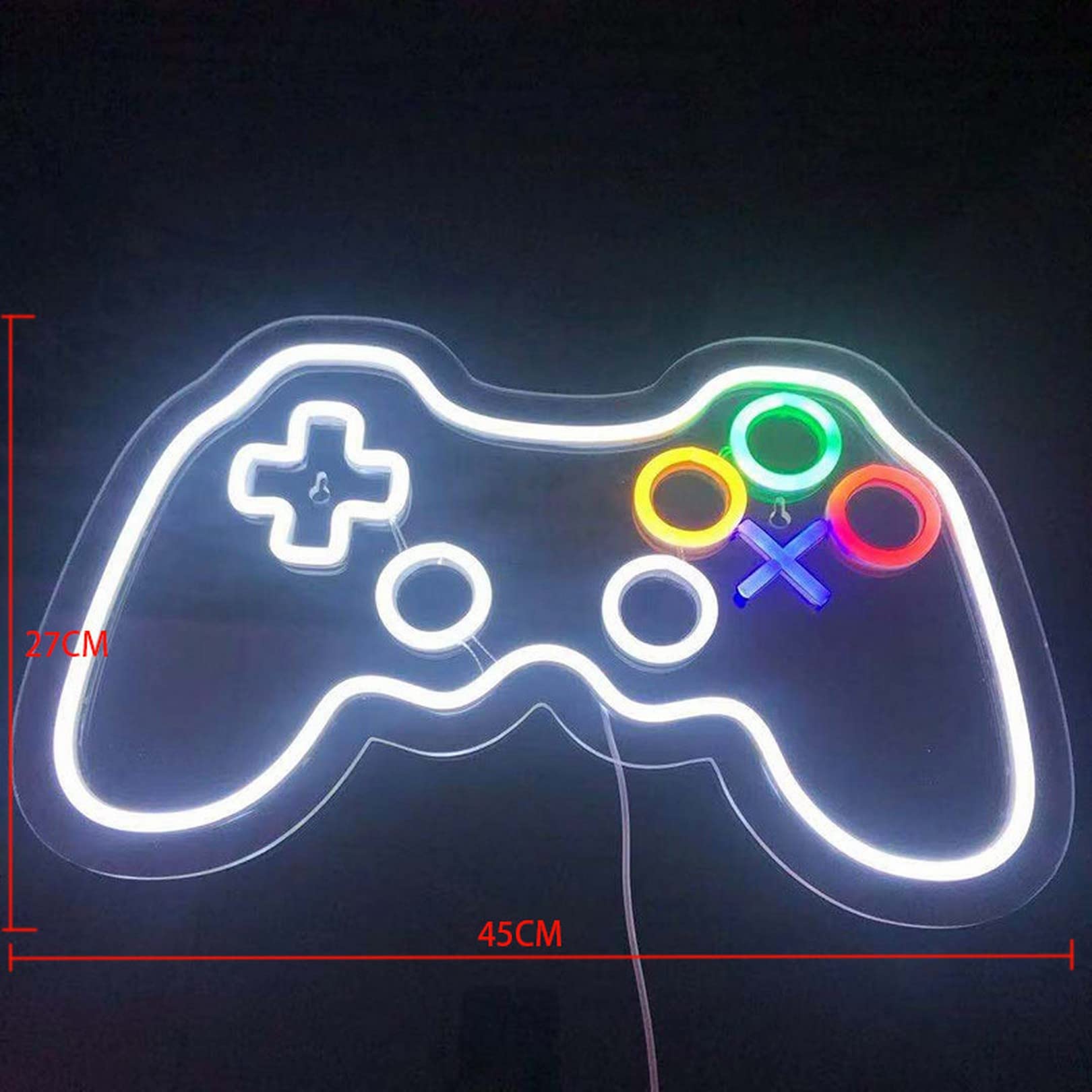 WangXLDD Neonowy znak do gier kontroler w kształcie gamepada neonowe znaki do gier oświetlenie ścienne dekoracja do pokoju gier konsola dla graczy neonowe światła dla dzieci