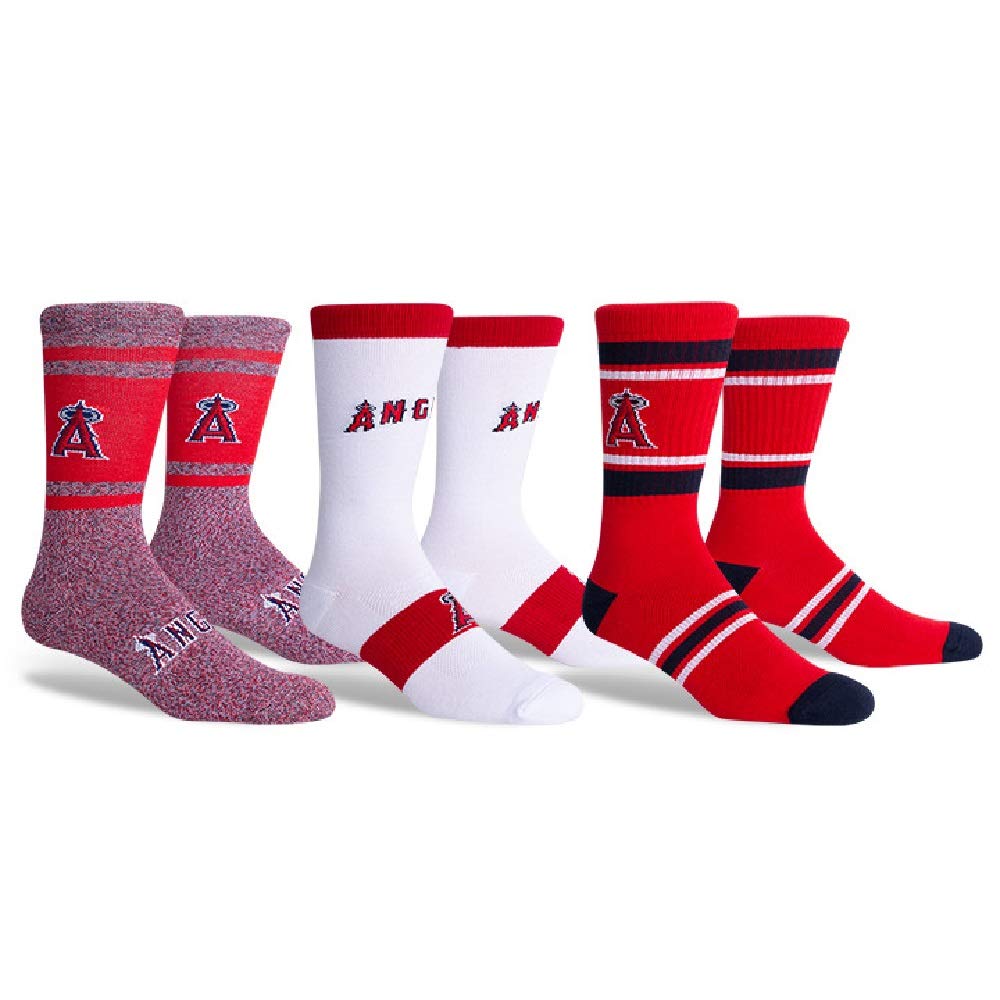 PKWY Unisex 3-Pack Los Angeles Angels Crew Socks