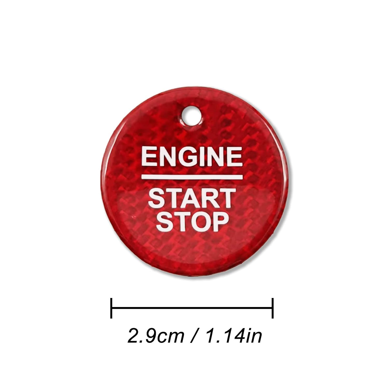QianBao Compatible with Carbon Fiber Start Stop Button Cover Car Engine Push Start Ignition Switch for Ford F-150 Explorer Escape Focus Fusion Edge Ranger Taurus Everest Red