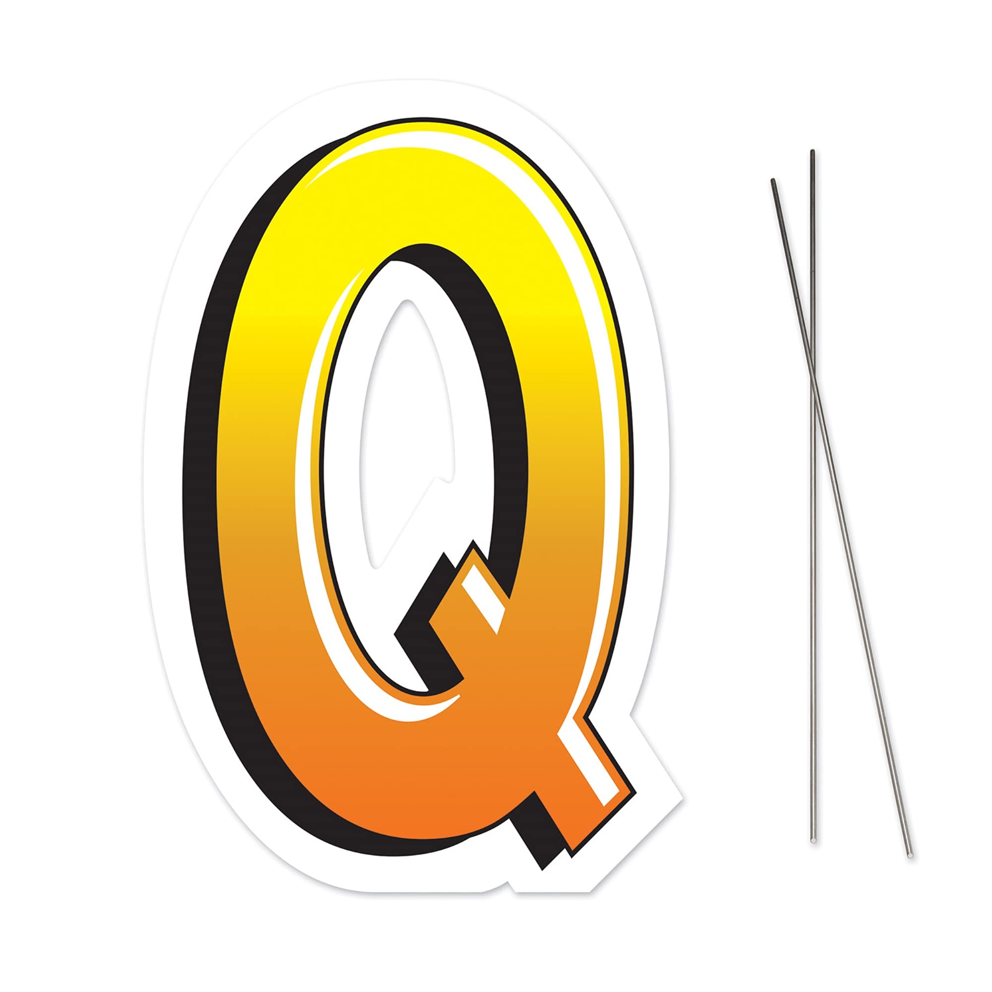 Lettres Q Yard Beistle panneau pelouse plastique avec piquets métal pour jardin