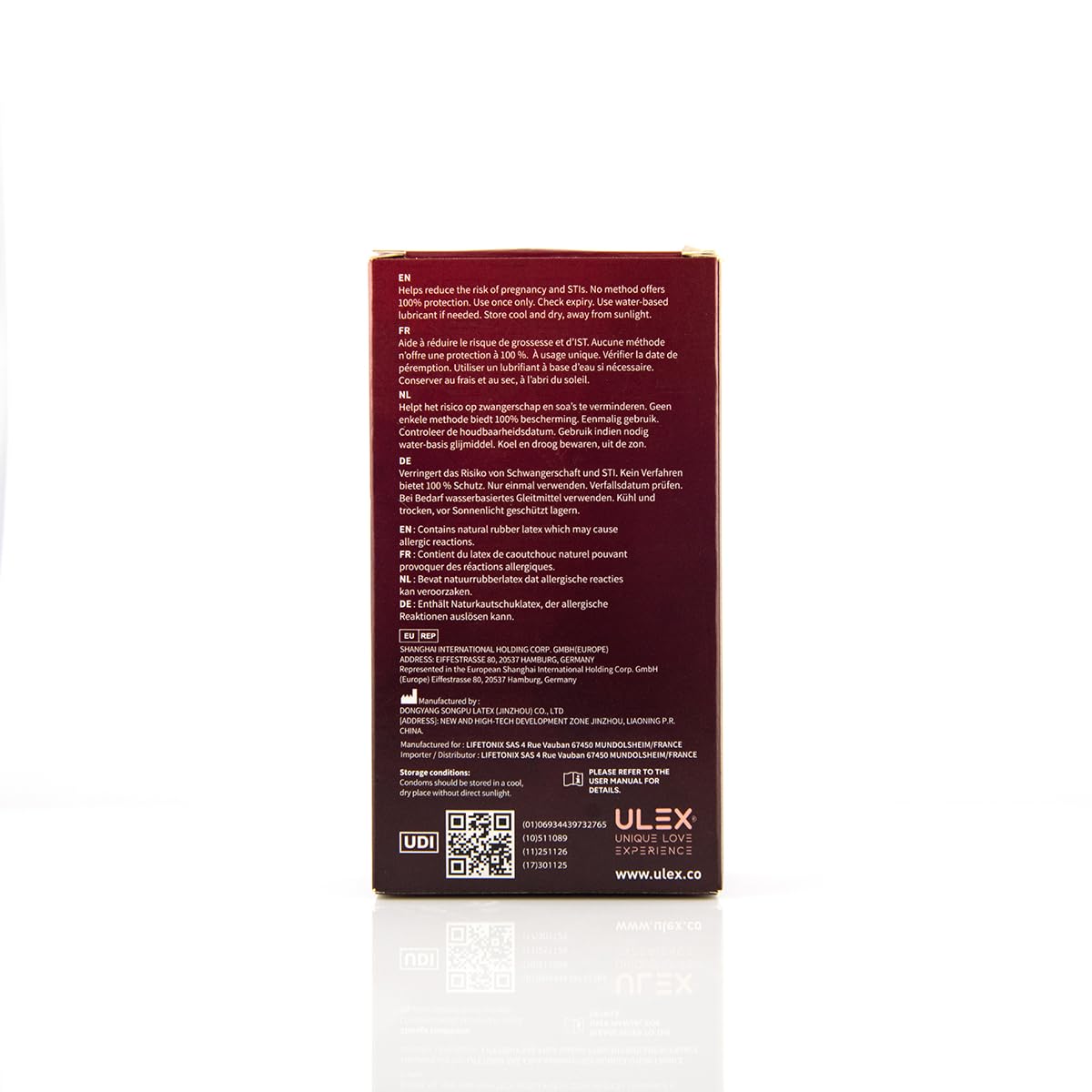ULEX Classix XL - 56 Prezerwatyw Klasycznych Nawilżanych - Lateks naturalny - 56 mm