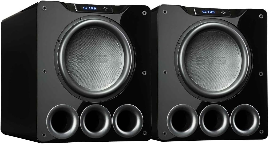 SVS PB16-Ultra 1500 Watt 16" Ported Cabinet Subwoofers - Pair (Piano Gloss Black)