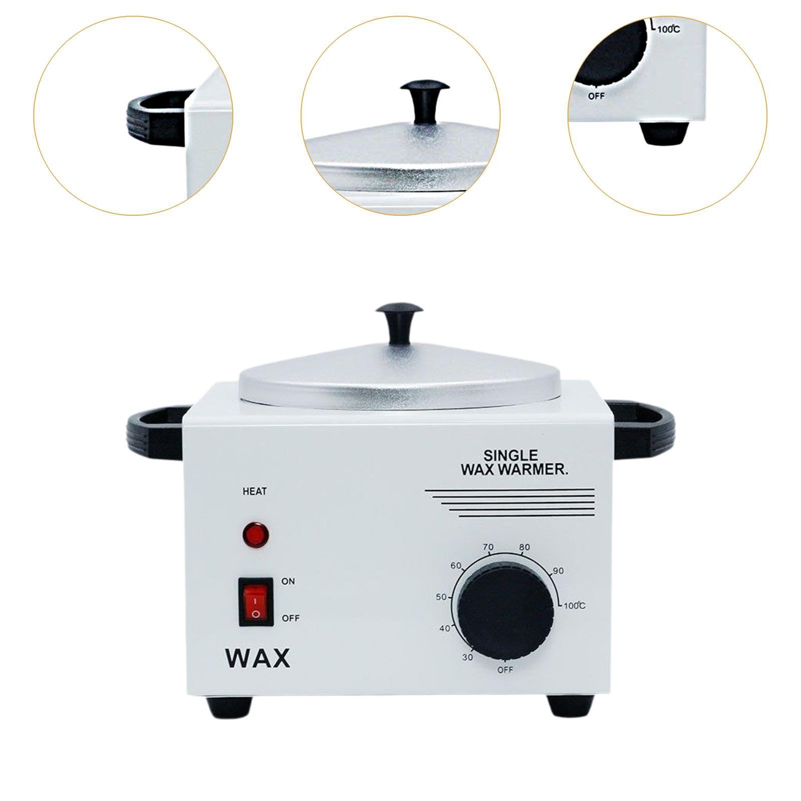 B Baosity Profesional Máquina Calentadora de Cera Eléctrica Calentador de Cera Depilatoria con Olla de Aluminio Y Tapa Apta para Salón de Belleza Spa