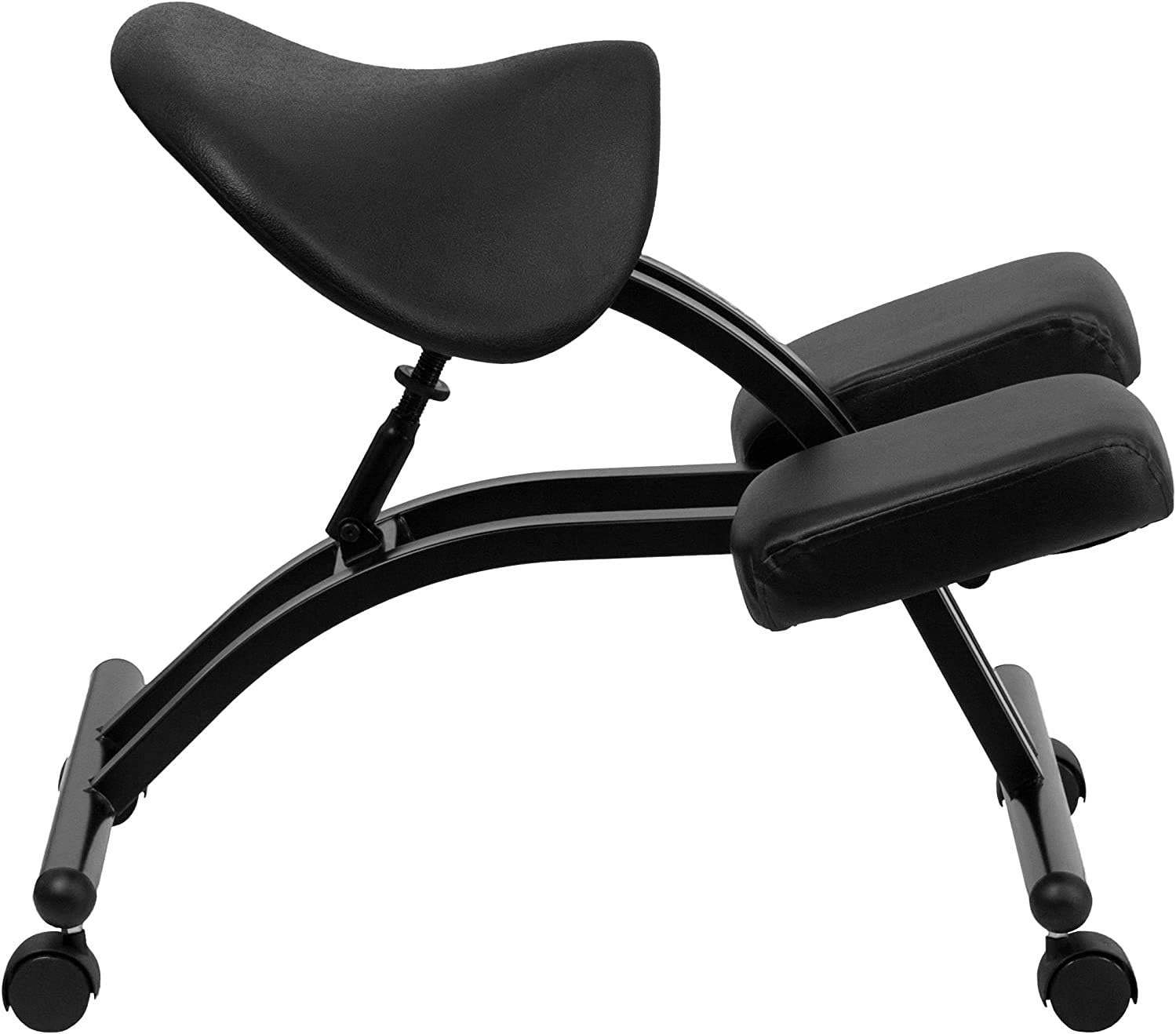 Adjustable Rolling Saddle Stool Chair with Dual Vinyl Knee Rest Pads for Home Office - Ergonomic Kneeling Chair to Improve Posture