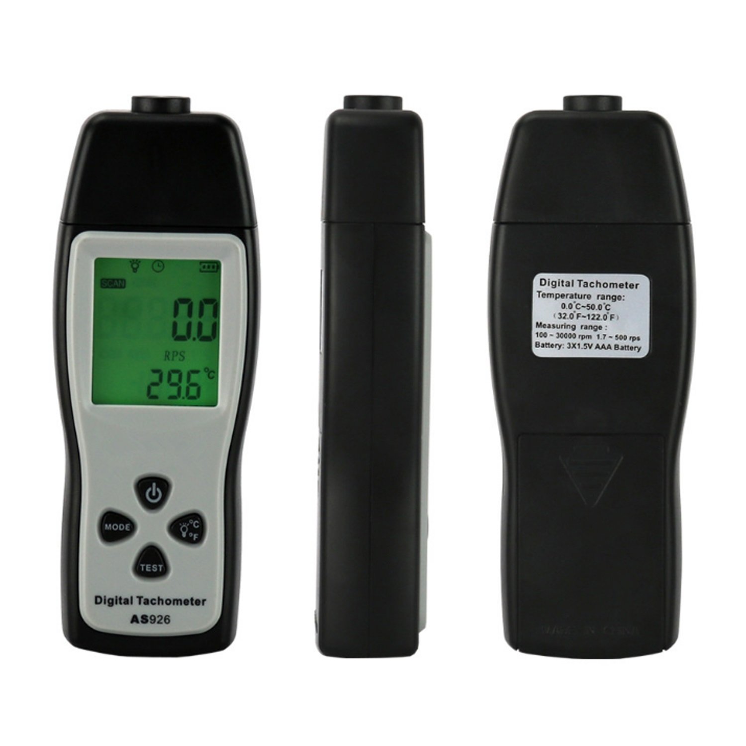 Instrumentos de medición velocidad Foto digital Tacómetro Láser Rango Tach 30000 RPM Pantalla LCD Motor Medidor AS926 Medición sin contacto