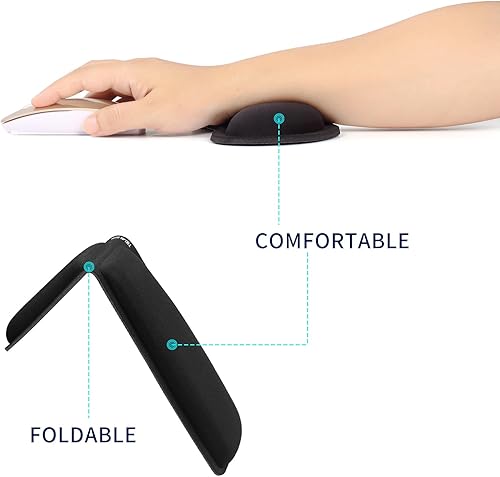 Miniatura 3 de Reposamuñecas para teclado y mouse de computadora, almohadilla ergonómica de espuma viscoelástica con base antideslizante para oficina, juegos,