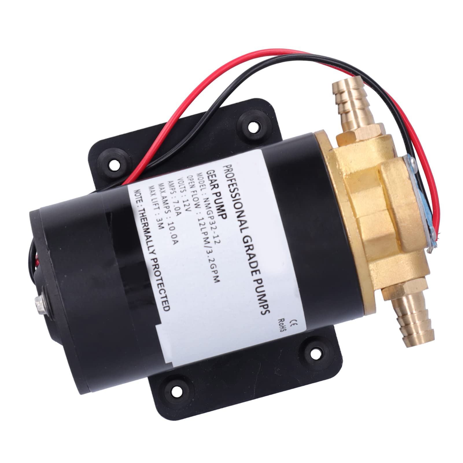 Zahnradpumpe, Fydun 12V 12 LPM Impellor Zahnrad Pumpe Selbstansaugende 9.8ft Lift Kunststoff Getriebe Wasserpumpe für Wasser//Kraftstoff/Scavenge/Öltransfer