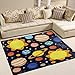 Produktbild Use7 Cartoon Planet Solarsystem Sonnen-Erde Teppich Teppich Teppich f¨¹r Wohnzimmer Schlafzimmer, Textil, Mehrfarbig, 203cm x 147.3cm(7 x 5 feet)