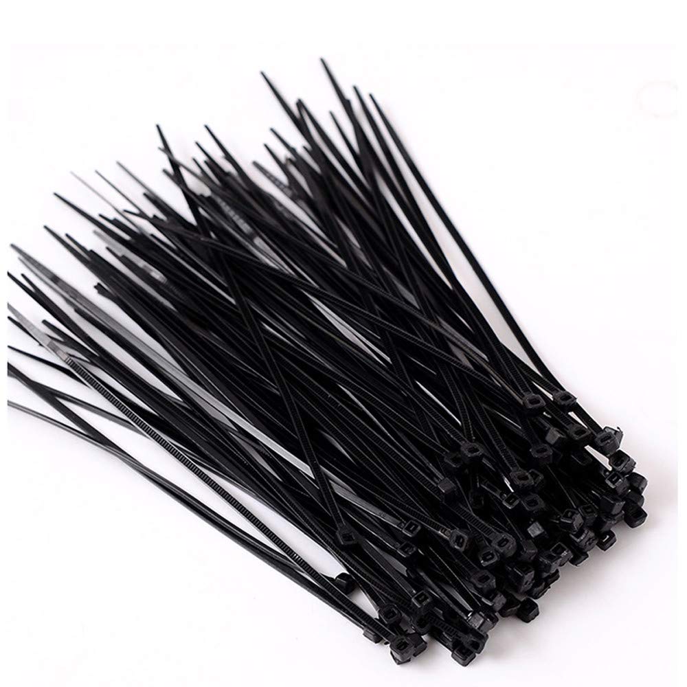 Home Clearance Sale Nylon Plastic Locking Cable Ties Wire Zip, Black Cord Wrap, 100 Pieces, 8in
