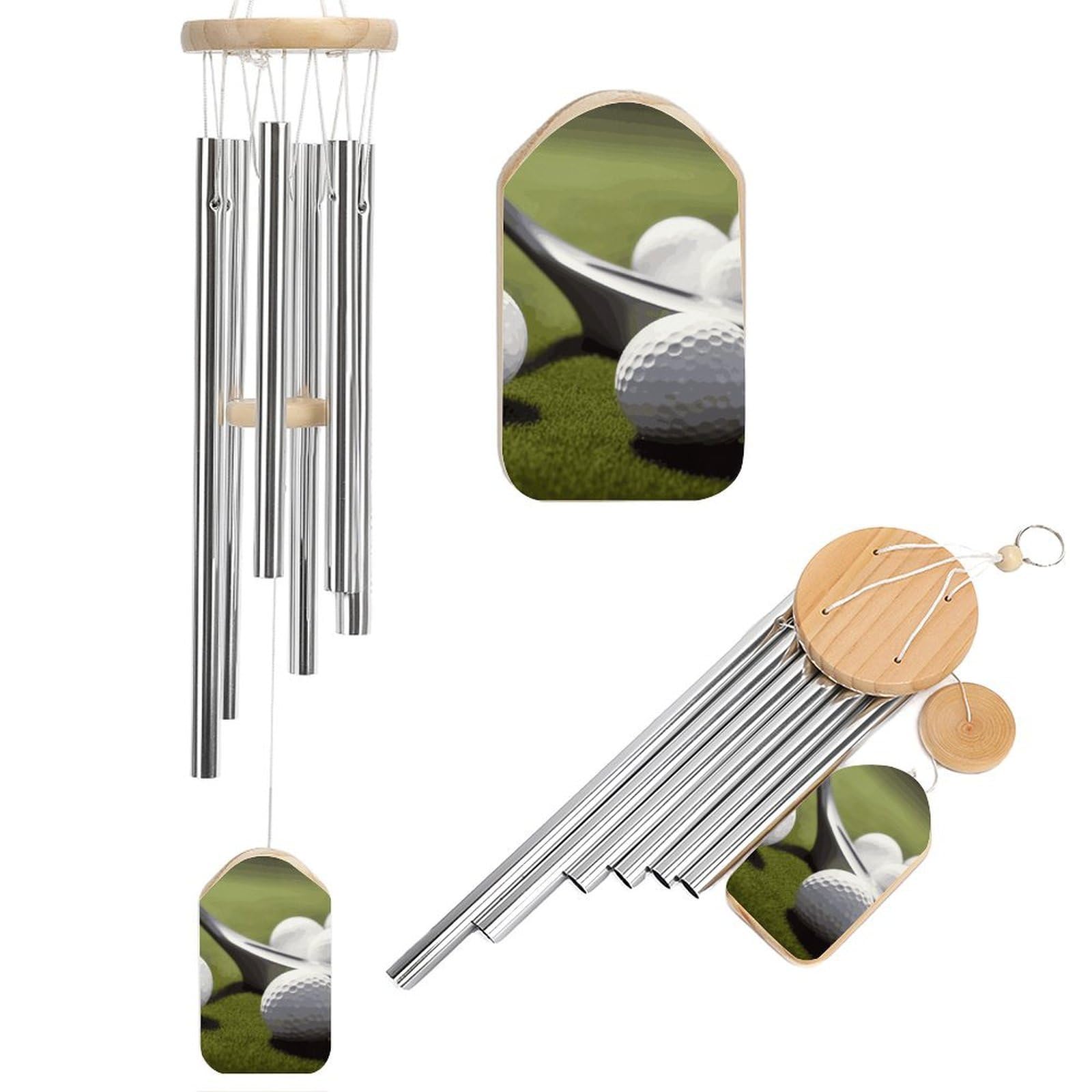 Golf Wind Chime 20.5" Aluminium Wind Chimes Outdoor Garden Patio Decoration Windchime Memorial Gifts Windchimes for Men and Women