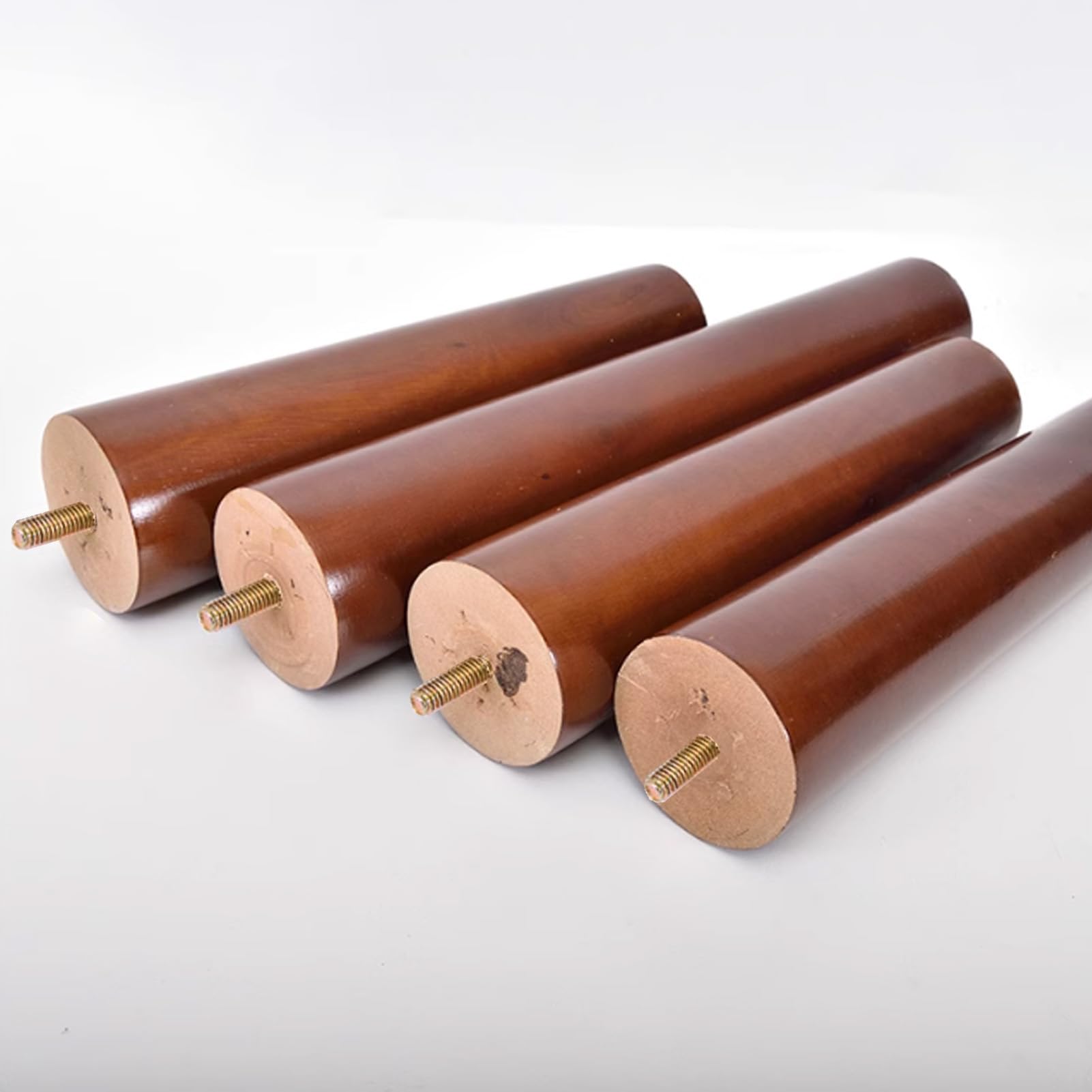 Patas de madera de nogal macizo, 4 patas de sofá de madera para sofás, mesitas de noche, mesas de café y armarios, estilo moderno de mediados de siglo y soporte elegante.