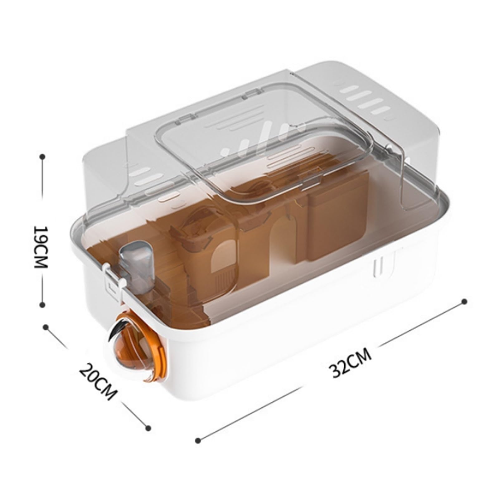 Cage à Hamsters Cage de Hamster portative extérieure panoramique Transparente Double Couche Villa(Orange)