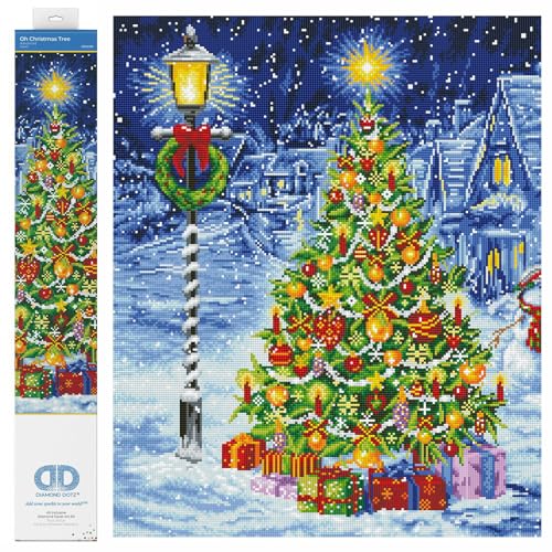 DIAMOND DOTZ Oh Christmas Tree Diamond Painting Kits for Adults - Diamond Art Kits a Relaxing Creative Craft Kit with Dotz Gems 26.4x26.4