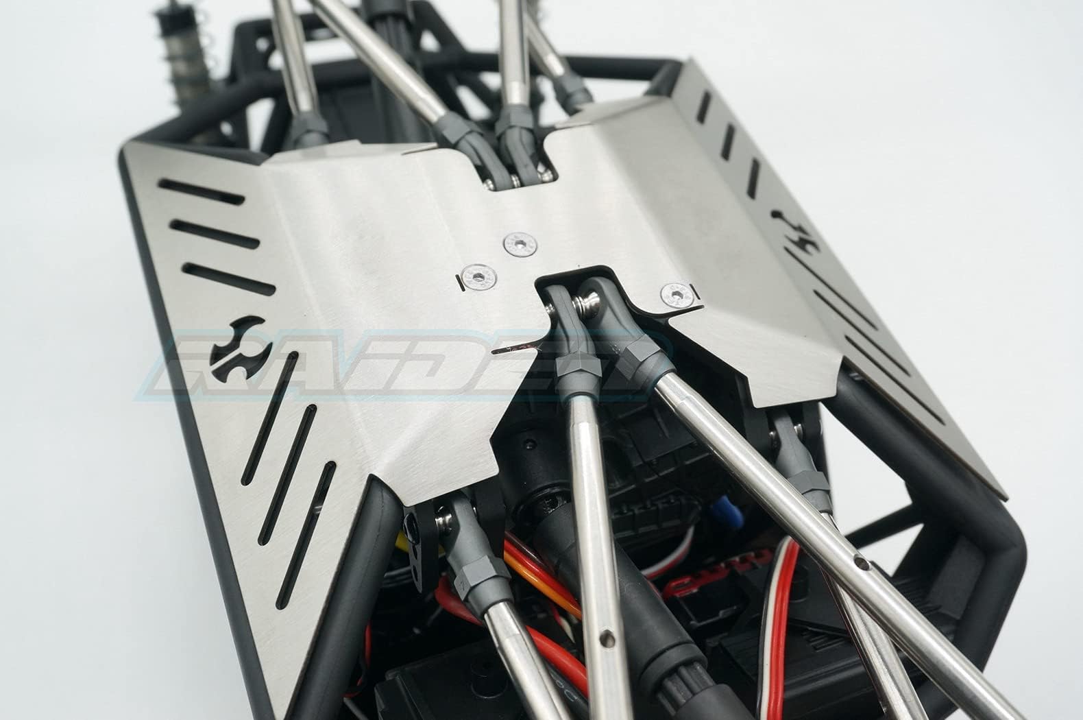 Stainless Steel Center Skid Plate Panel Gear Box Protector Guard for 1/10 Capra UTB 1.9 Unlimited Trail Buggy