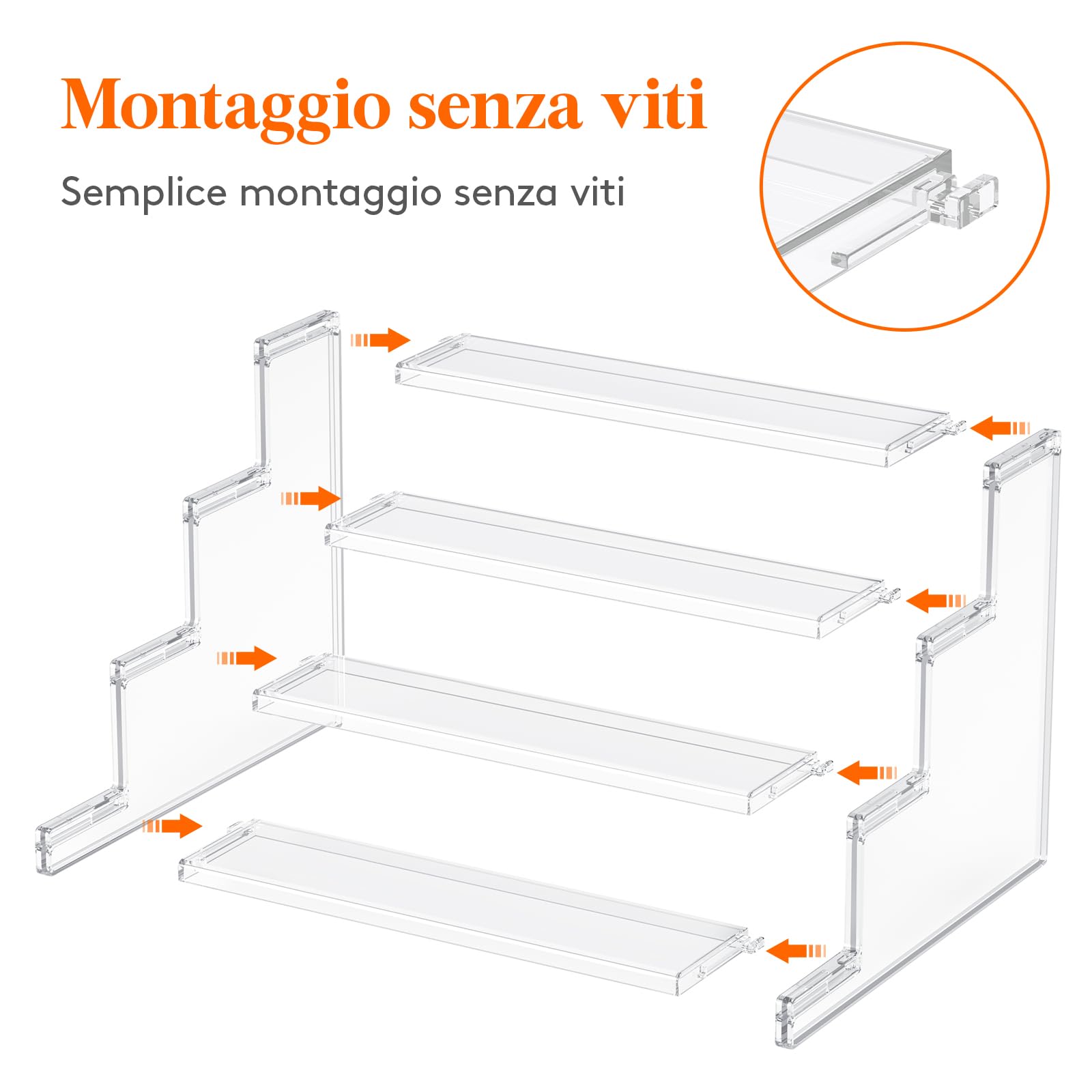 Lifewit Alzatine per Buffet a 4 Ripiani, Espositore per Dolci e Frutta in Plastica, Alzate Buffet per Cupcake per Matrimoni, Feste, Compleanni, 30 cm, 2 Confezione