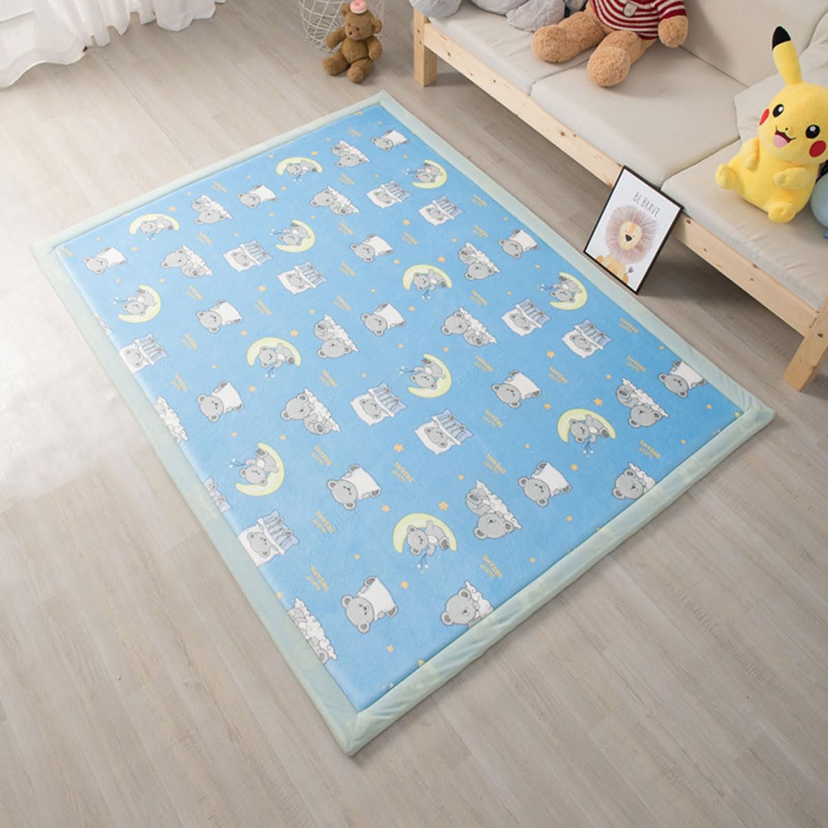 Single tree forest Large Area Rug, 2cm Thick Kids Carpet-raccoon-80 * 150cm