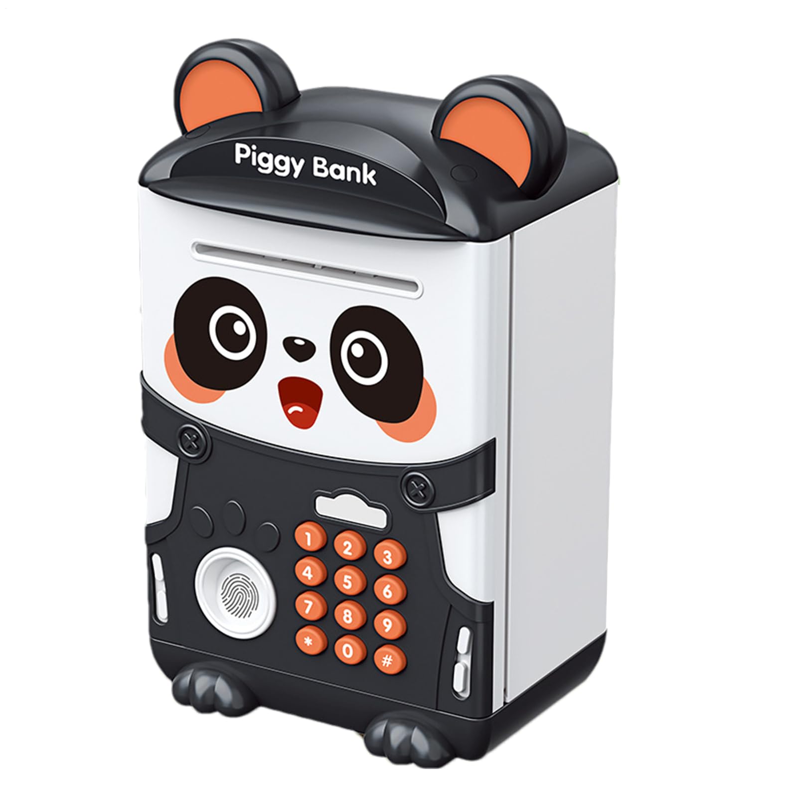 Salvadanaio Panda | Ruba Salvadanaio Mini Bancomat Elettronico per Risparmio, con Serratura a Combinazione, Armadietto per Impronte Digitali, Moneta ATM Automatico Moneta Rotolante Cartoon Salvadana