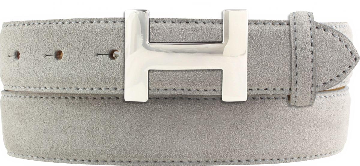BELTINGER Damen-Gürtel HELEN aus Veloursleder 3,0 cm | Velour-Ledergürtel für Damen 30mm | Wildleder-Gürtel mit silber, glänzender Gürtelschließe