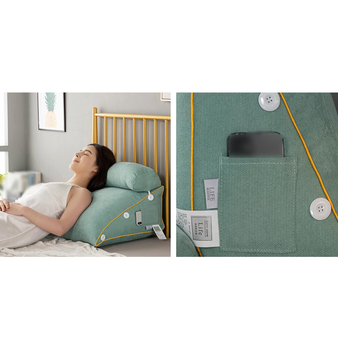 Amazon｜NASFH 背もたれ クッション 三角 クッション ベッド