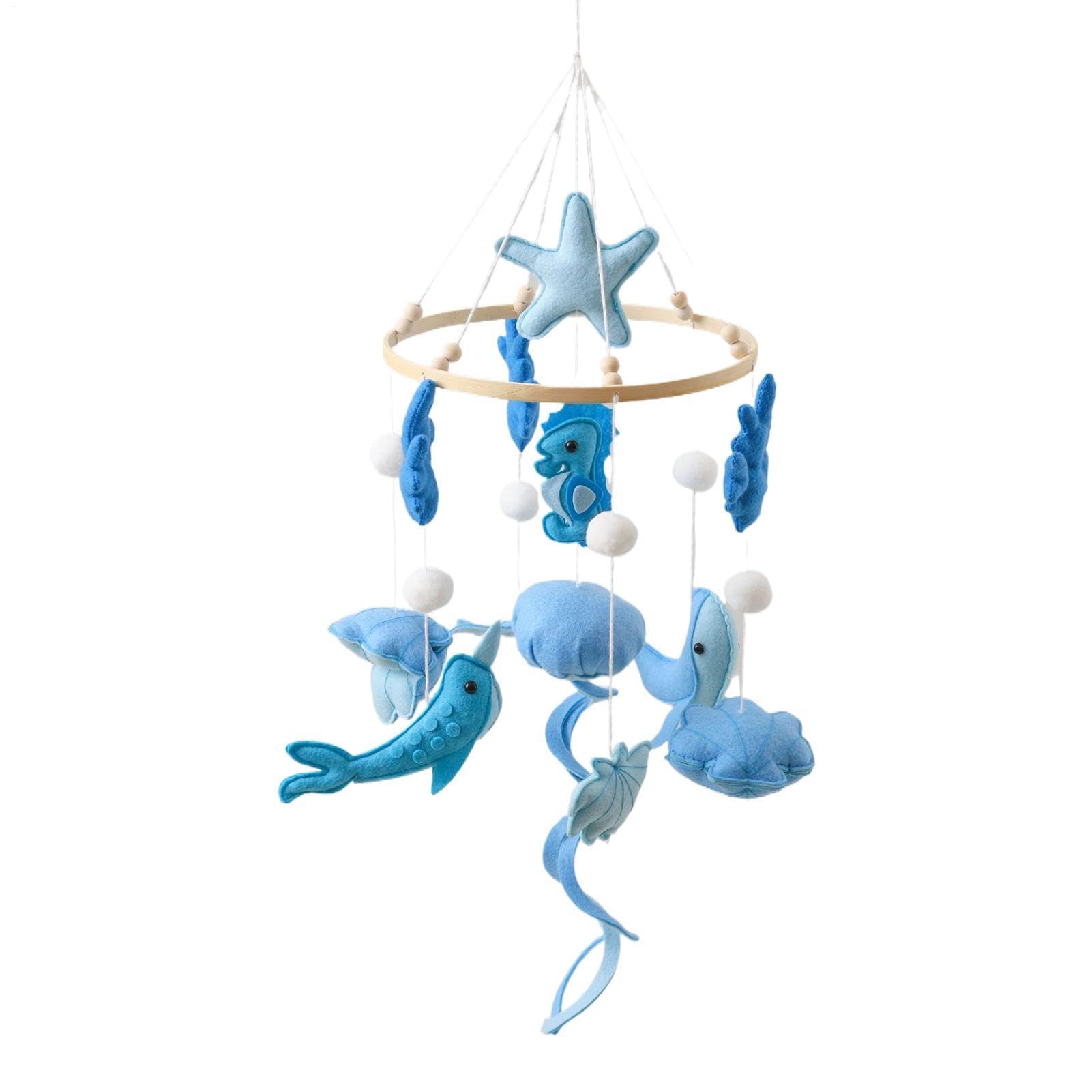 Mobile per culla da appendere al soffitto, tema marino, sensoriale | Mobile a culla fatto a mano per la cameretta dei bambini, genitori appena sfornati, box, passeggino, oggetti di scena