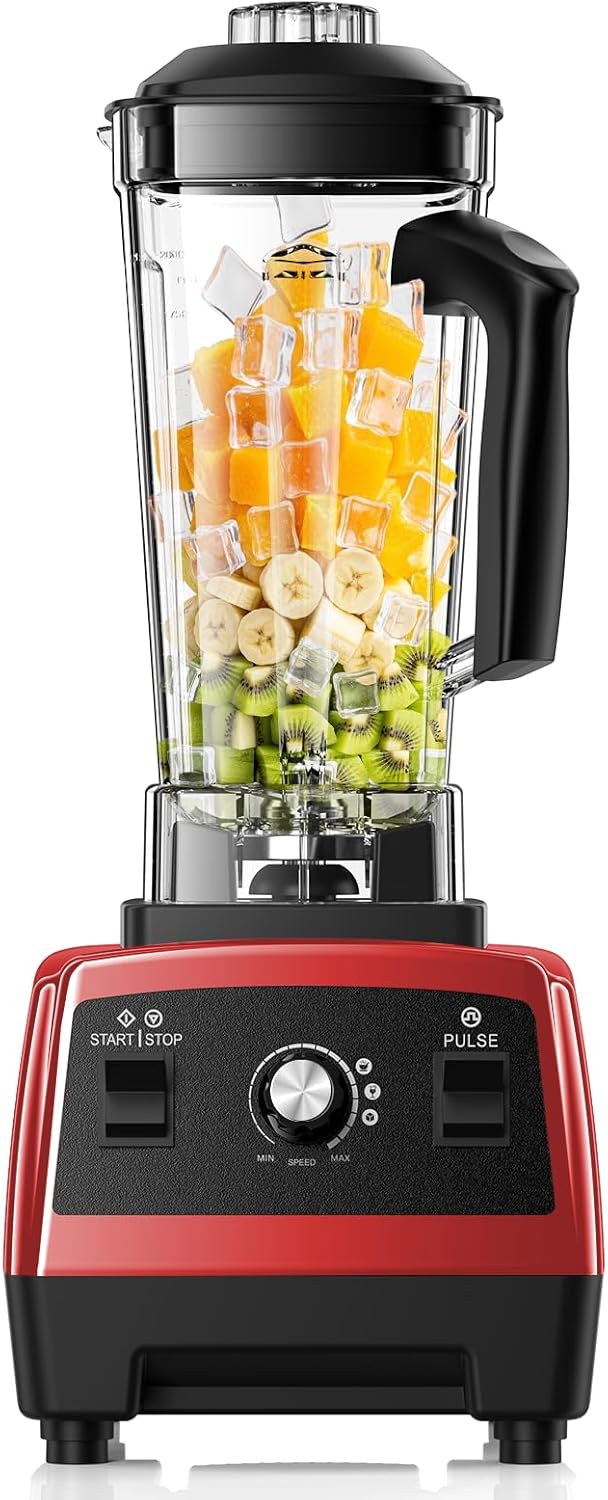 Blender for Smoothies, Ice Crushing, Frozen Fruits, Countertop Blenders for Kitchen, Smoothie Blender with 68Oz Pitcher, Red