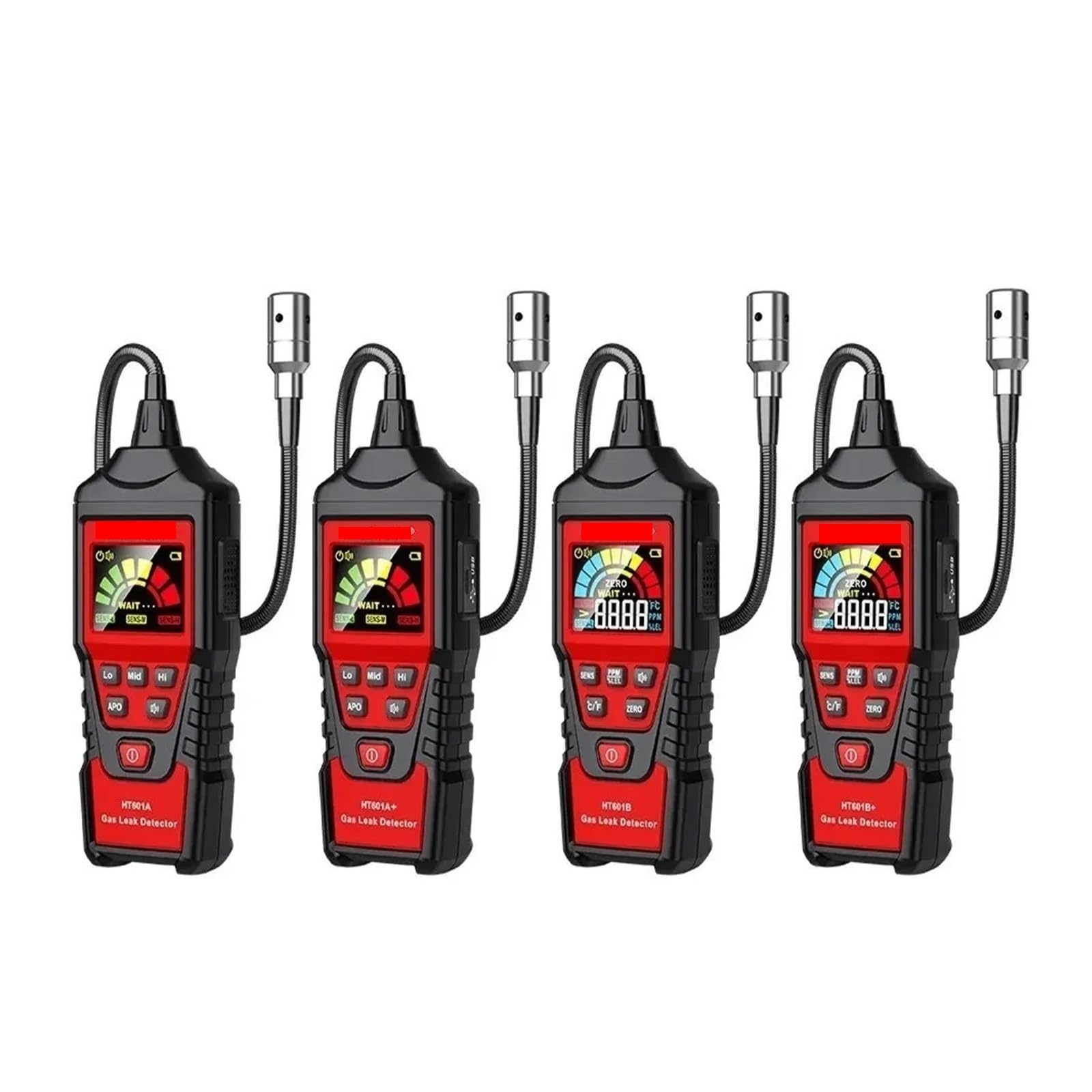 Rilevatore di gas, Rilevatore di perdite gas HT601A HT601B 0-1000PPM Allarme sonoro e schermo metano naturale infiammabile combustibile per lavoro e casa(HT601A P Li Battery)