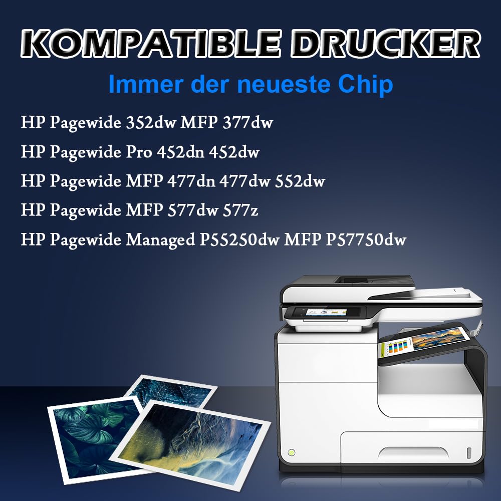KIT 4 Cartucce Compatibile Per HP PageWide Pro 352dn Pro 377dn Pro 452dw Pro 477dw Pro 477dwt Pro 452dwt PageWide Managed MFP P57750dw P55250dw - Foto 7