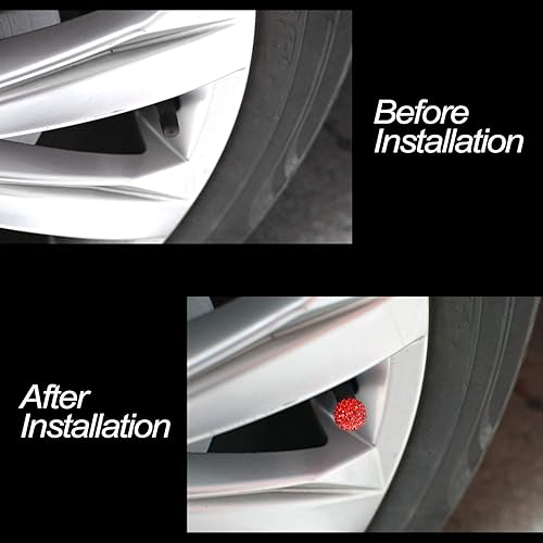 Miniatura 4 de Tapones de válvula de neumático de automóvil, paquete de 4 tapones de aire de vástago de válvula de neumático de automóvil con diamantes de