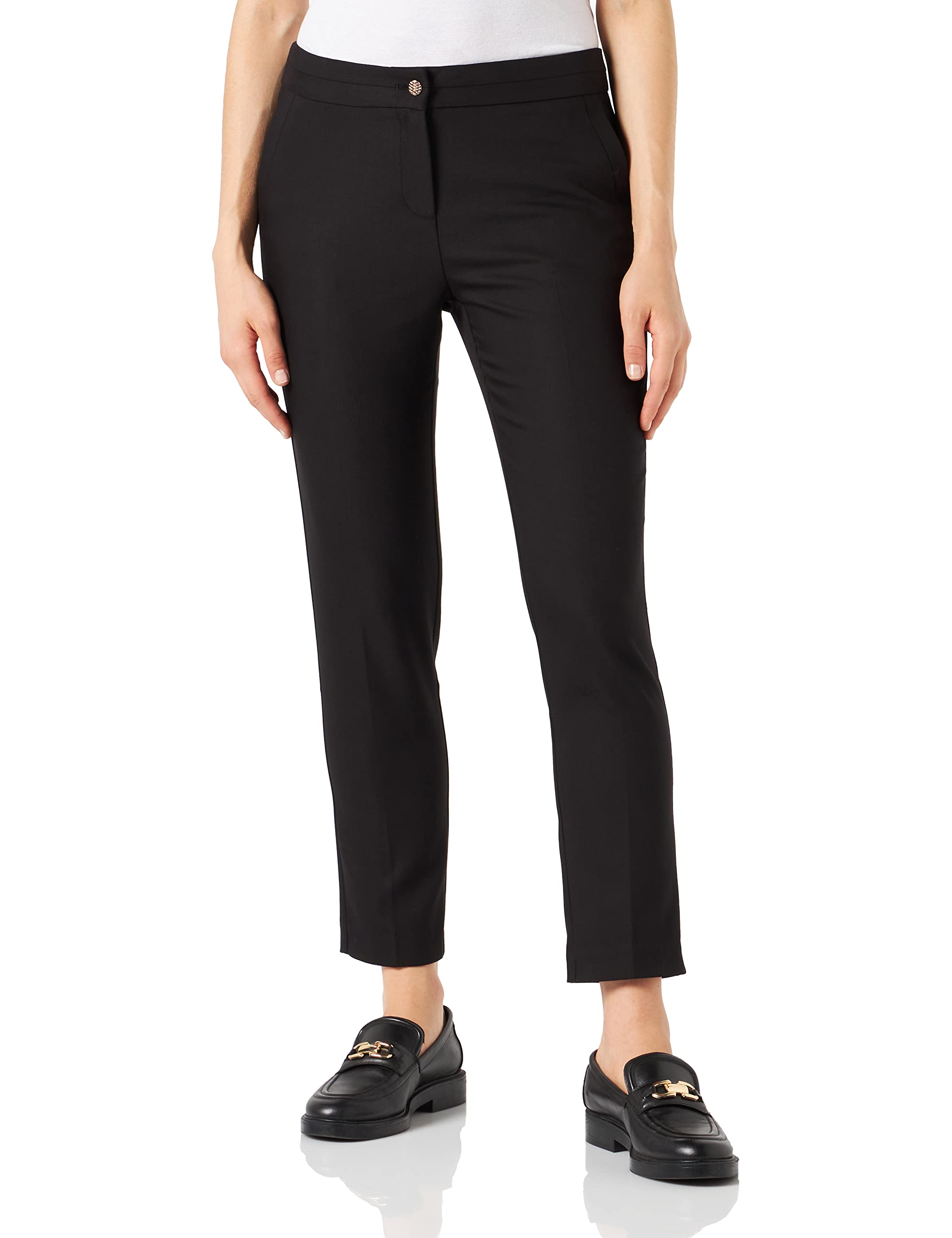 Morgan 7/8 Straight City Trousers, Black, UK 8