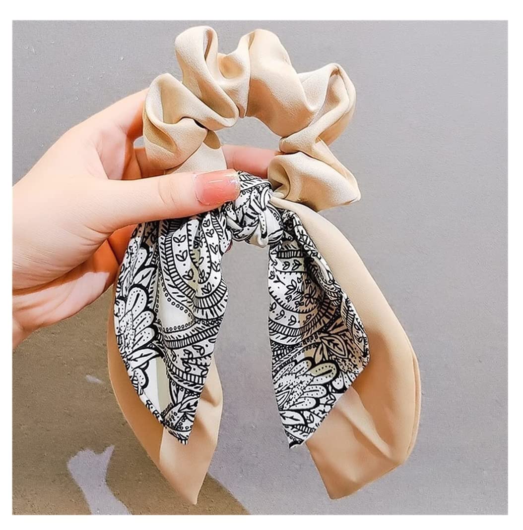 Feste Elastici Capelli 2 Pezzi Fiocco Sciarpa Di Seta Fascia Femminile Capelli Legati Fuori Cavallo Corda Per Anello Per Retrò Decorazione