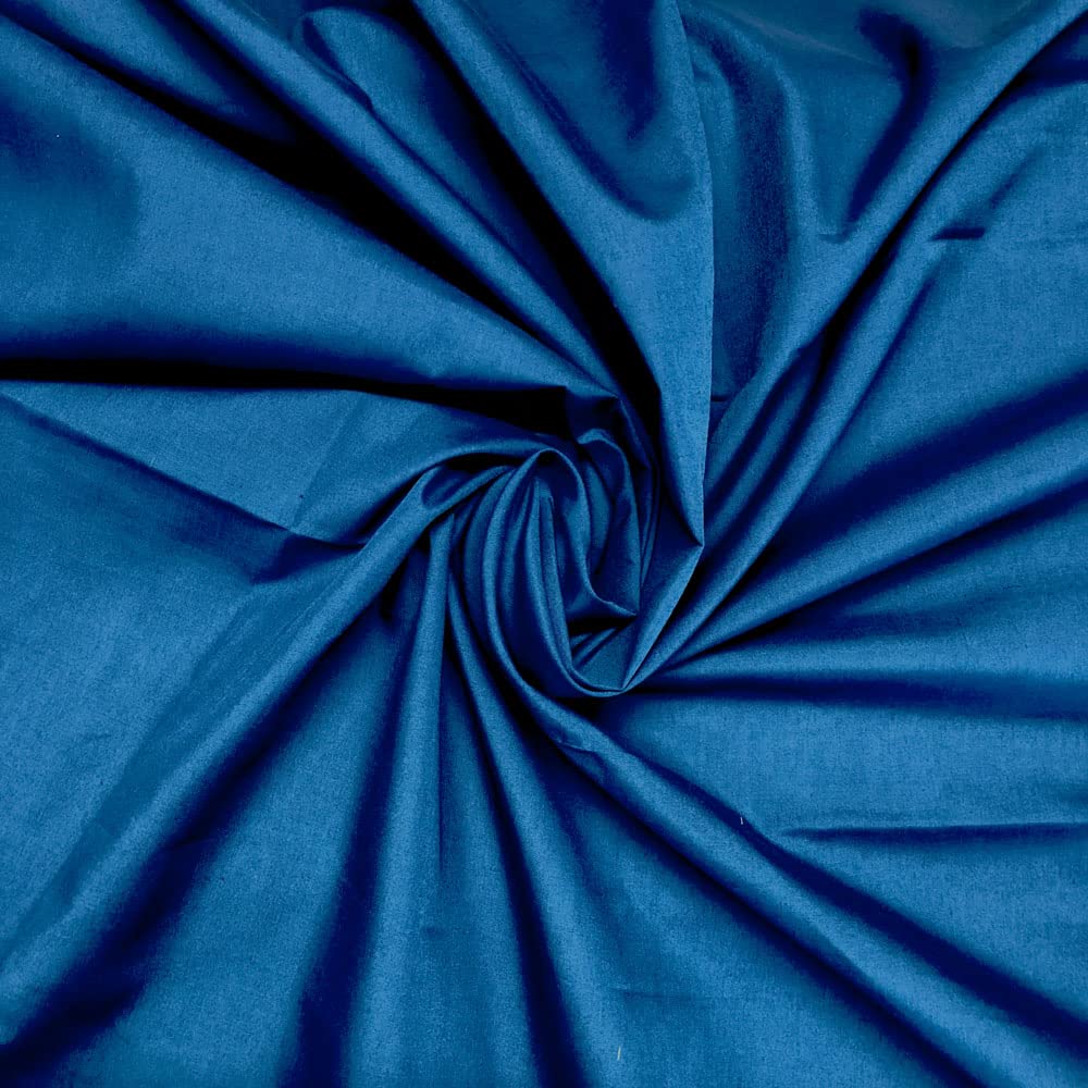 Oh Sew Crafty Limited Petrol Blue 45 Plain Polycotton Fabric 60+ Colours Poly Cotton Dress Craft Sold Per Meter (Petrol Blue 45)