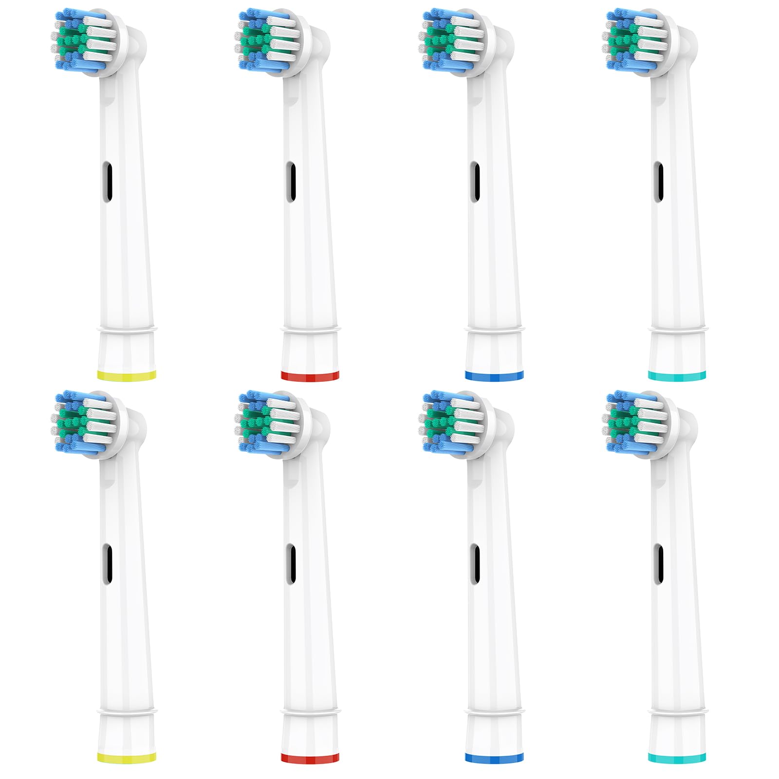 Juego de 8 cabezales de repuesto compatibles con Oral B cepillo de dientes eléctrico Oral B Vitality Pro, 100, Genius X, Pro 3 3500, Pro 3 9000, Pro Series 3 Plus, color blanco