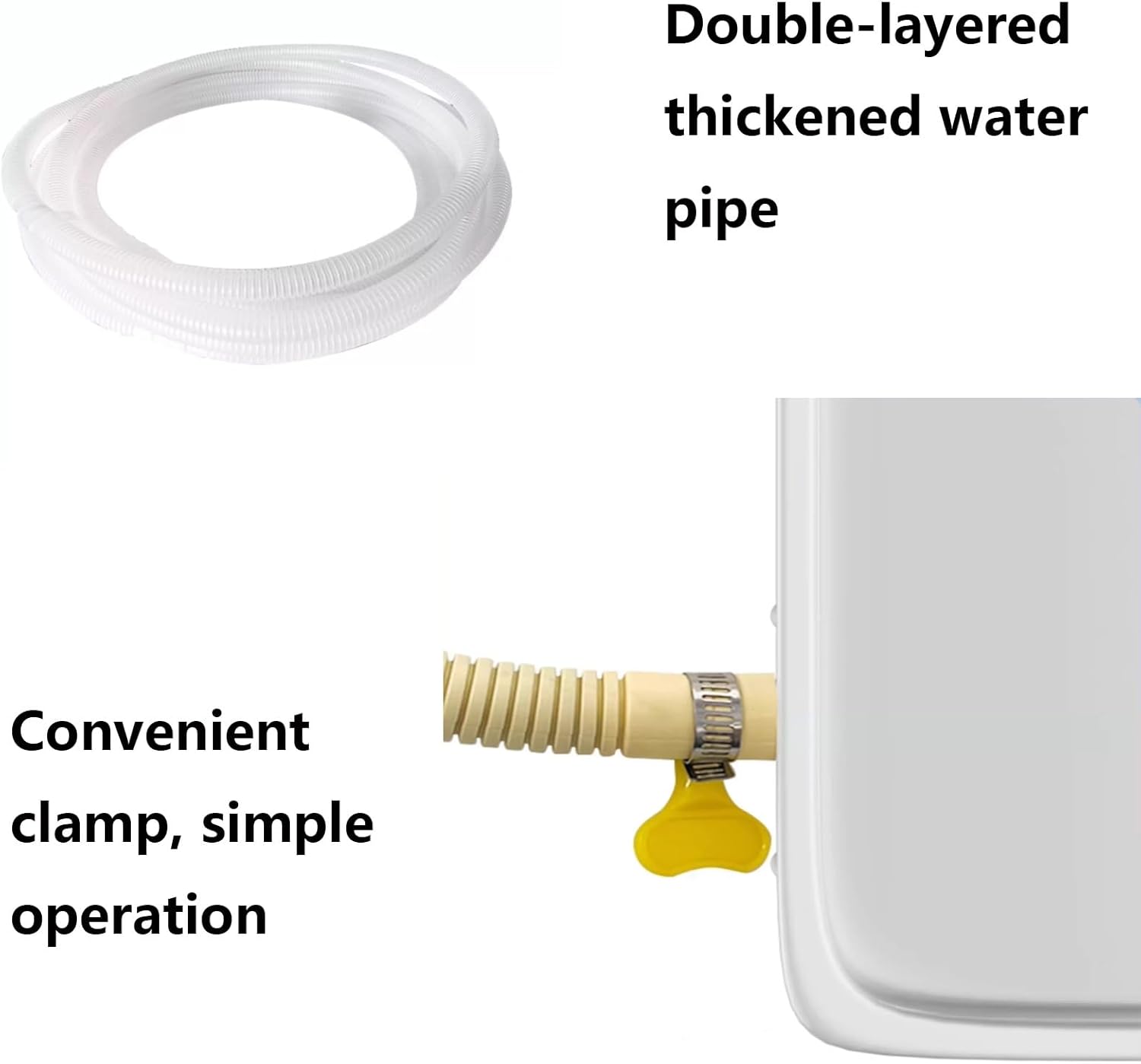 Portable AC Drain Pan Tray - 1-5P Air Conditioner Water Catcher & Drip Tray with Drain Kit for Split AC & Heat Pump Systems (3-5P, 500cm Hose) - Essential Cooling Accessory