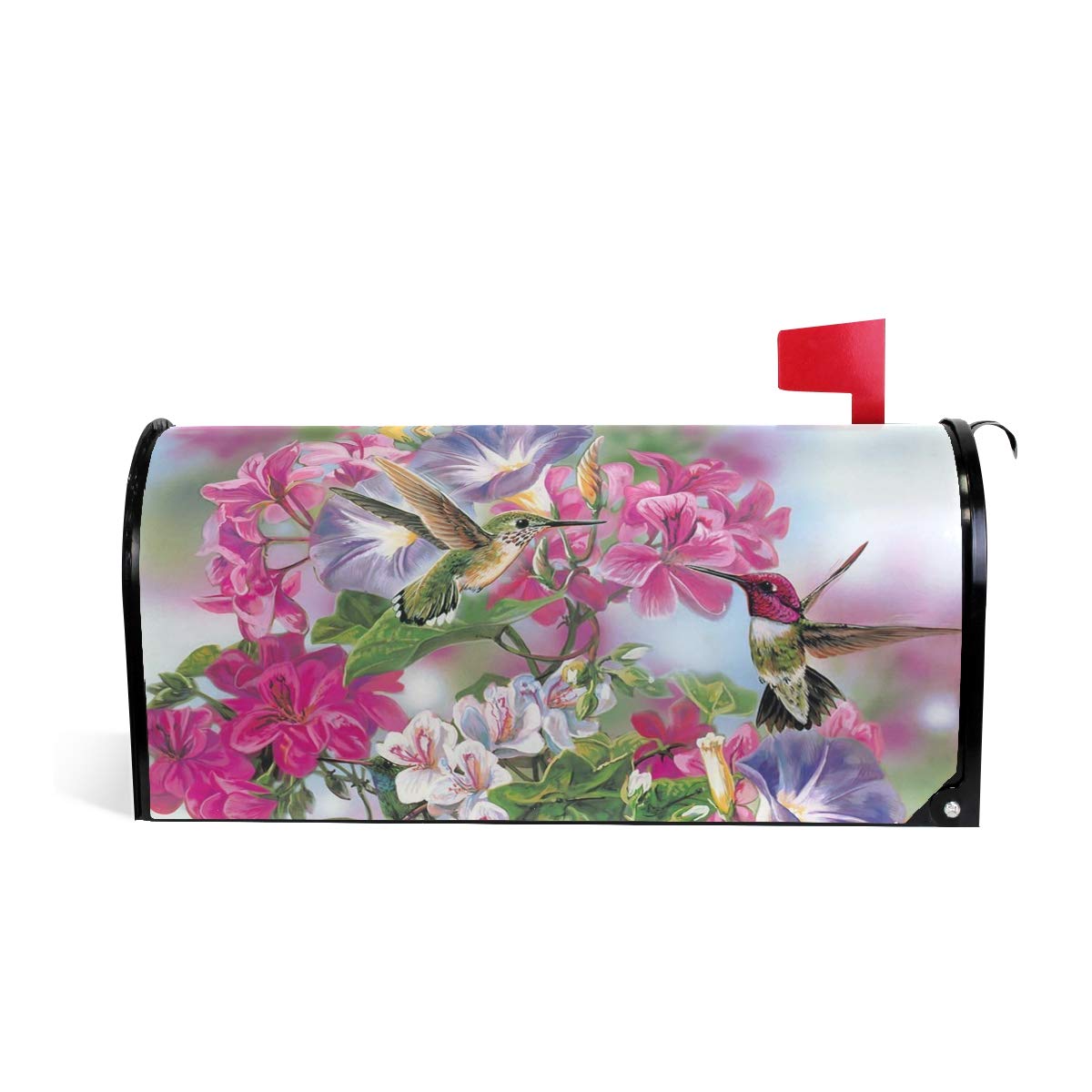ALAZA WOOR Spring Hummingbird and Flowers Magnetic Mailbox Cover MailWraps Garden Yard Home Decor for Outside Standard Size-18"x 20.8"