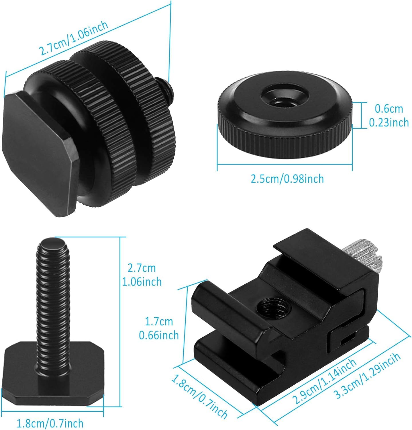 Mobile Camera Adattatore Da Vite A Flash Attacco Treppiede Femmina 1/4" - Per Fotocamera, Compatibile Con La Maggior Parte Dei Treppiedi Fototrappola Notturna - Foto 8