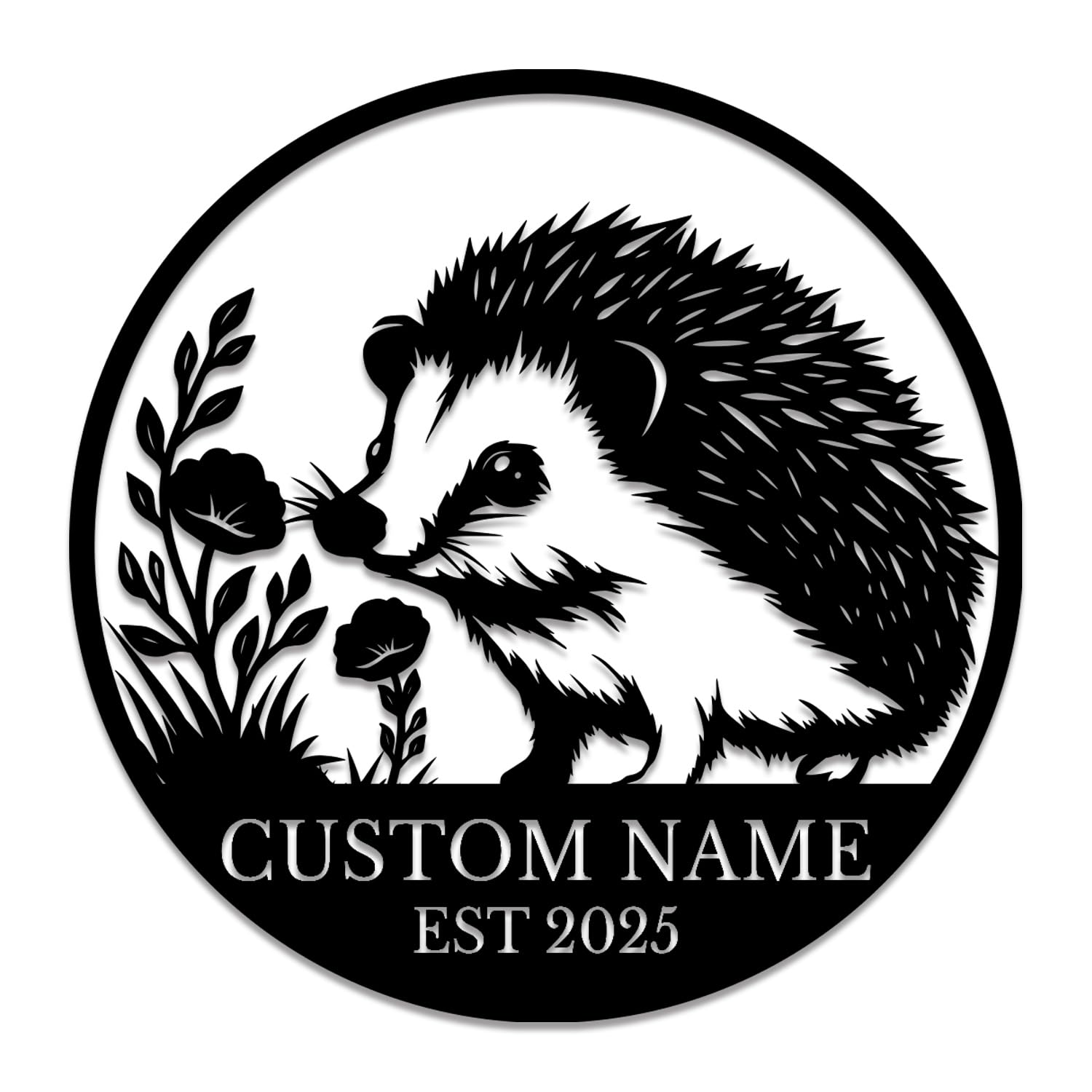 Senyer Style-2 Hedgehog Personalized Metal Art, Custom Sign For Hedgehog Lovers, Home Decor, Kid Nursery Pet Animal Housewarming (Style-2)