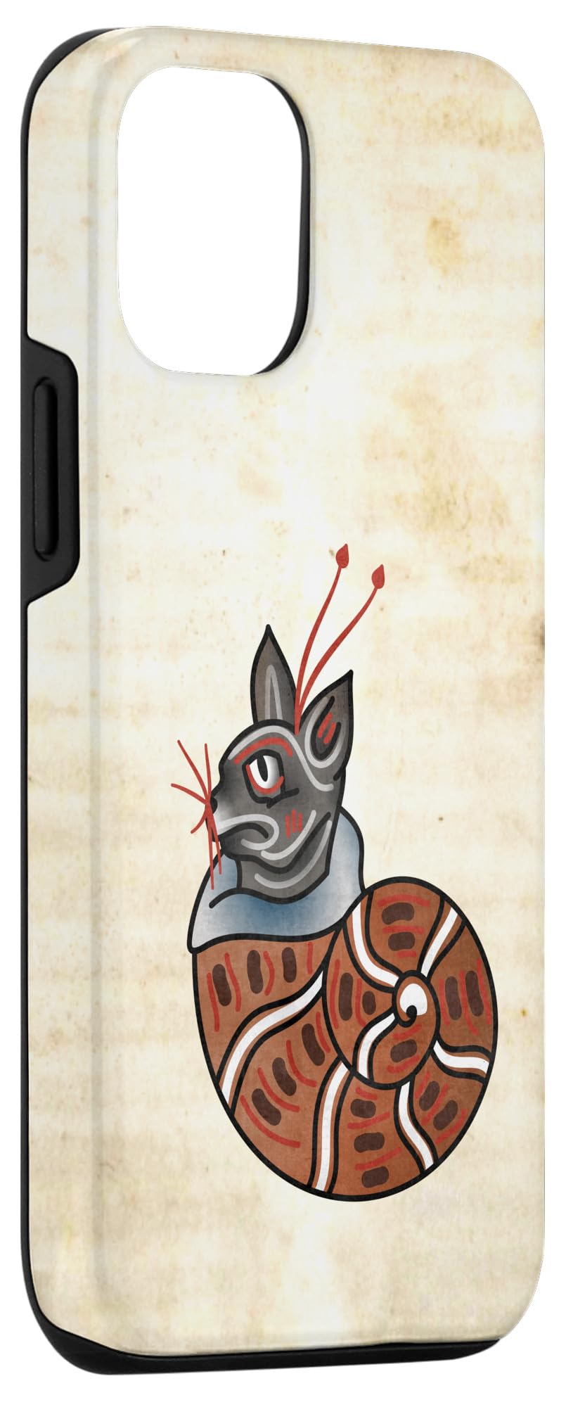 iPhone 14 Pro Cat-Snail - Medieval Marginalia Cat Snail - MargiKnights Case - Image 3