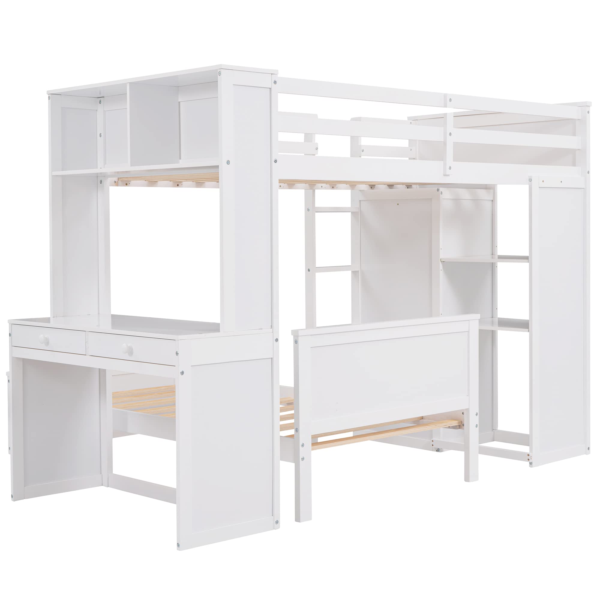 Mera Twin Size Loft Bed (White)
