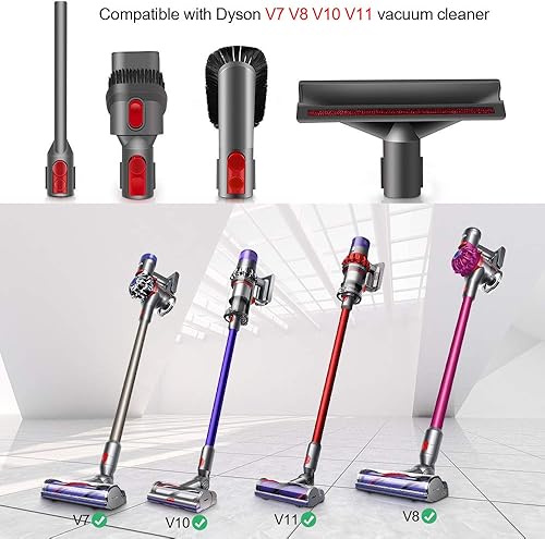 Miniatura 2 de E.LUO Kit de accesorios para aspiradora Dyson V8 V7 V10 V11, accesorios para aspiradora incluyendo limpiador de colchón, herramienta de combinación,