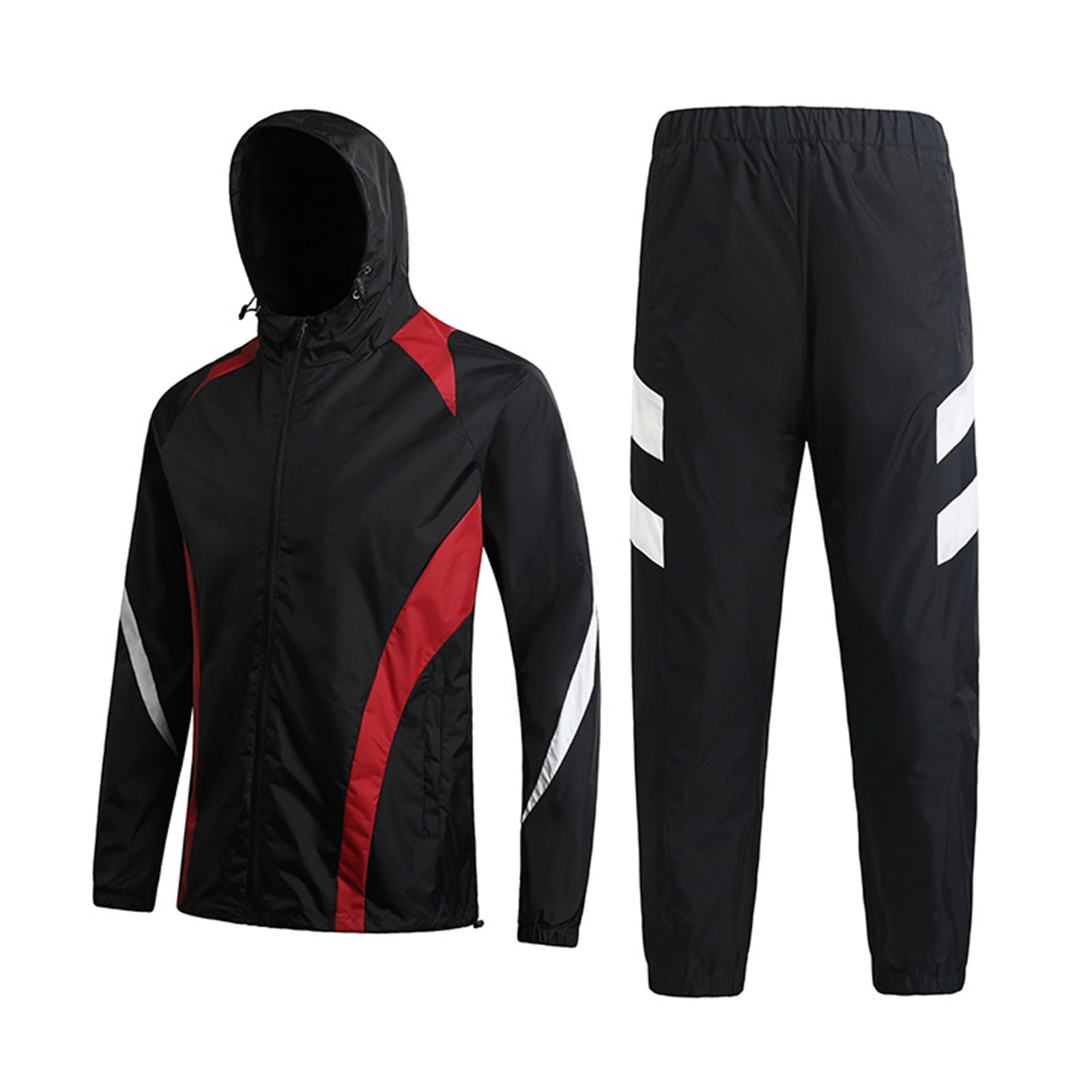 Giacca da moto da uomo, 2 pezzi, tuta antipioggia da uomo, pantaloni da jogging, impermeabile, traspirante, con cappuccio all'aperto, bicicletta, giacca softshell leggera primaverile