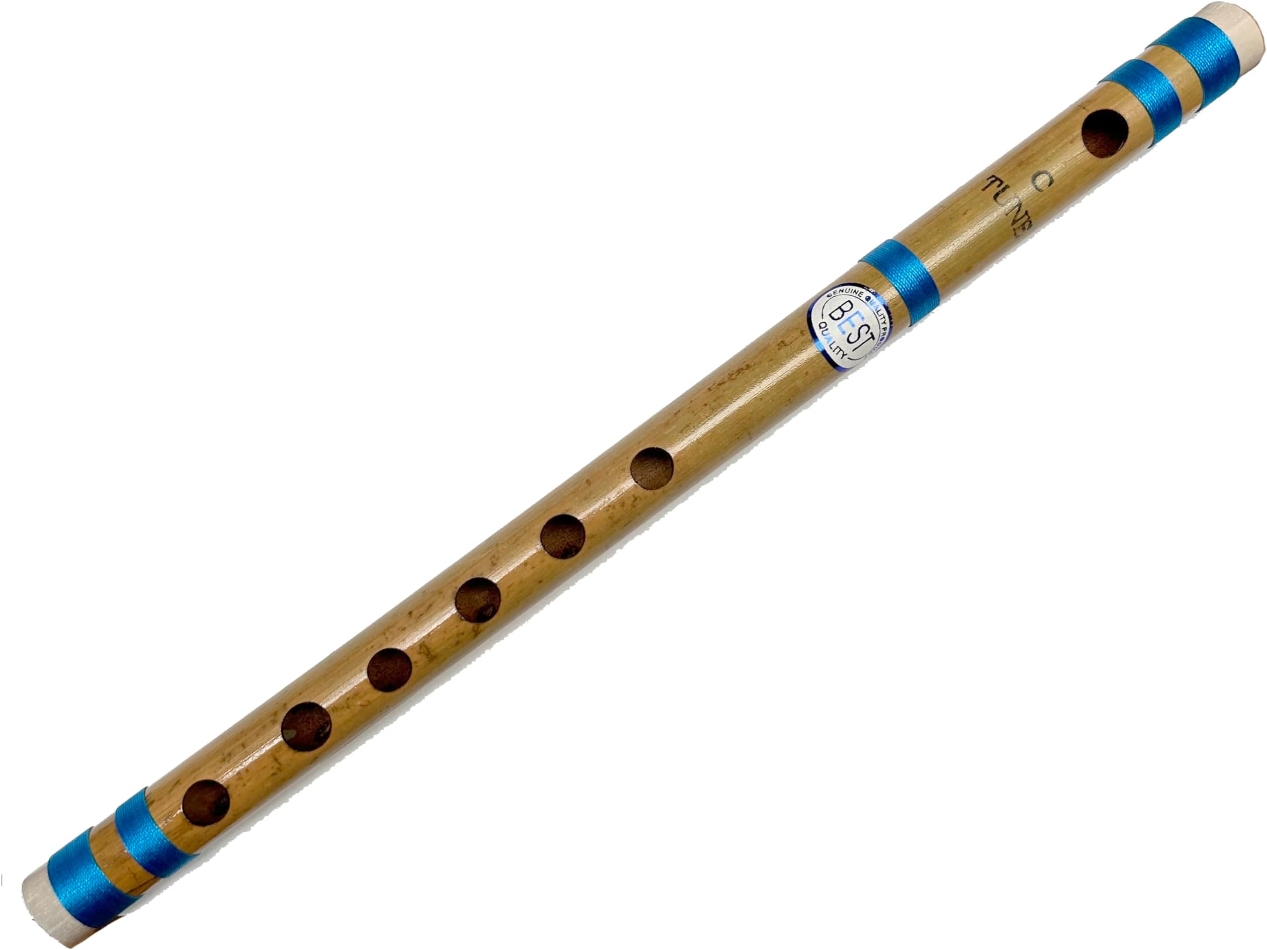 eRadius Beginners to Professional Indian Bamboo Flute Concert Natural Scale C 13 inch Transverse Indian Bamboo Transverse Flute Bansuri