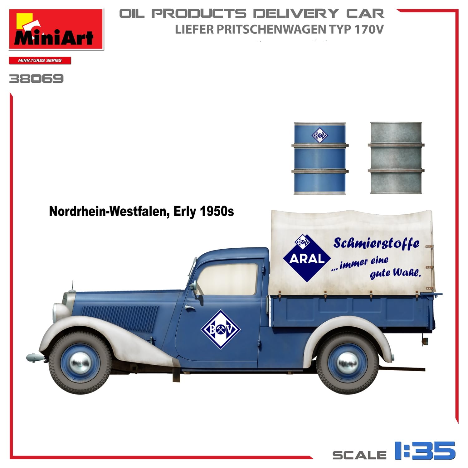 Miniart 1:35 - Liefer Typ170V Pritschenwagen, Oil Delivery, Molded Color - Image 3
