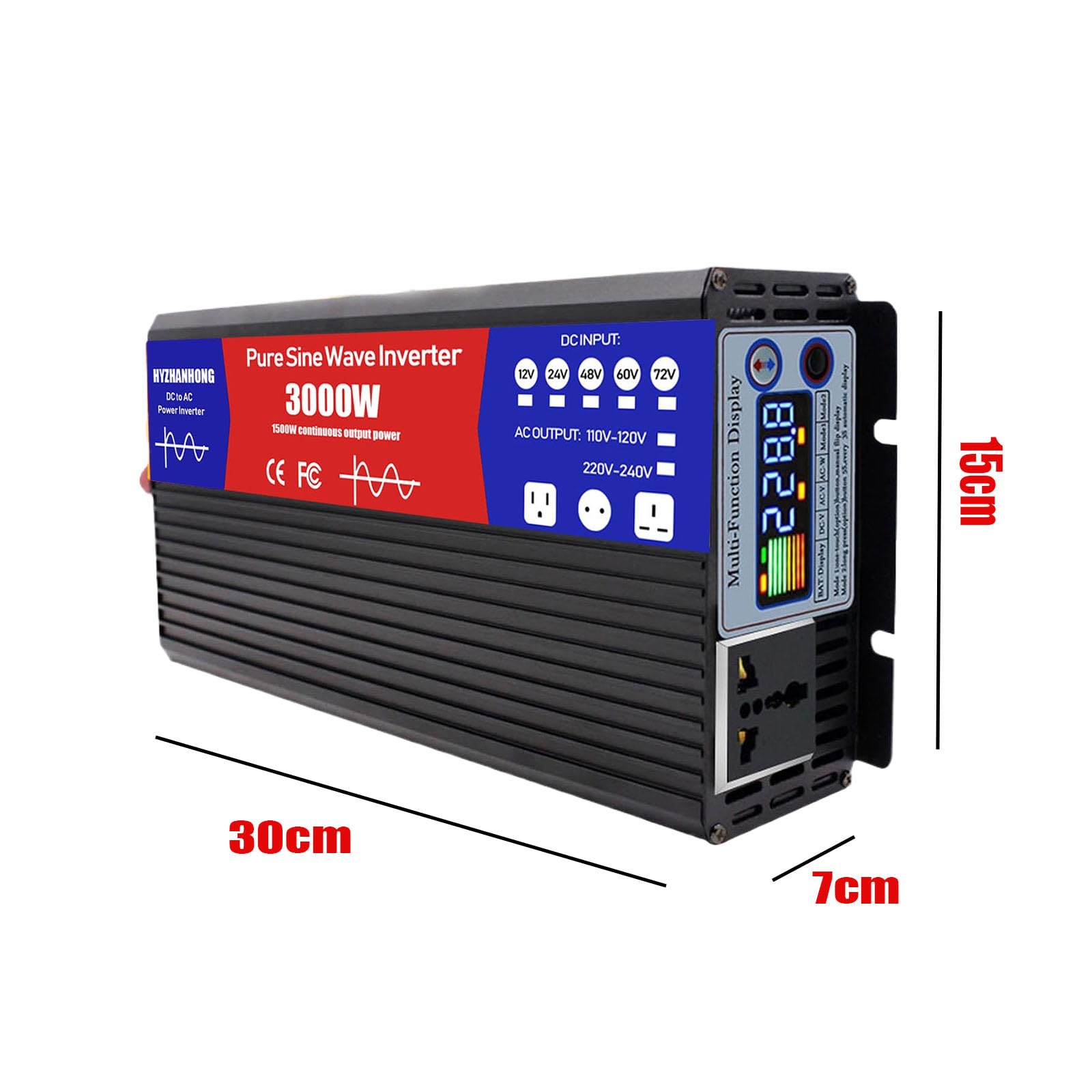 3000W 12V 24V 48V 60V 72V Samochodowy Inwerter Wielofunkcyjny