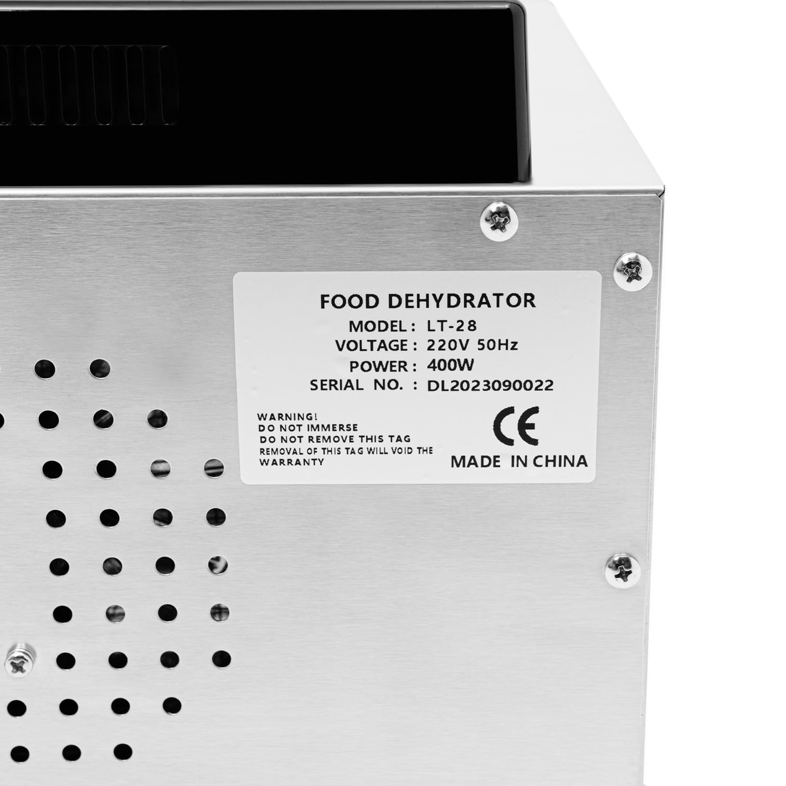 Deshidratador de acero inoxidable con 6 bandejas y 1 clip de alimentos deshidratador de alimentos 400W para deshidratar frutas verduras y carnes (plata)