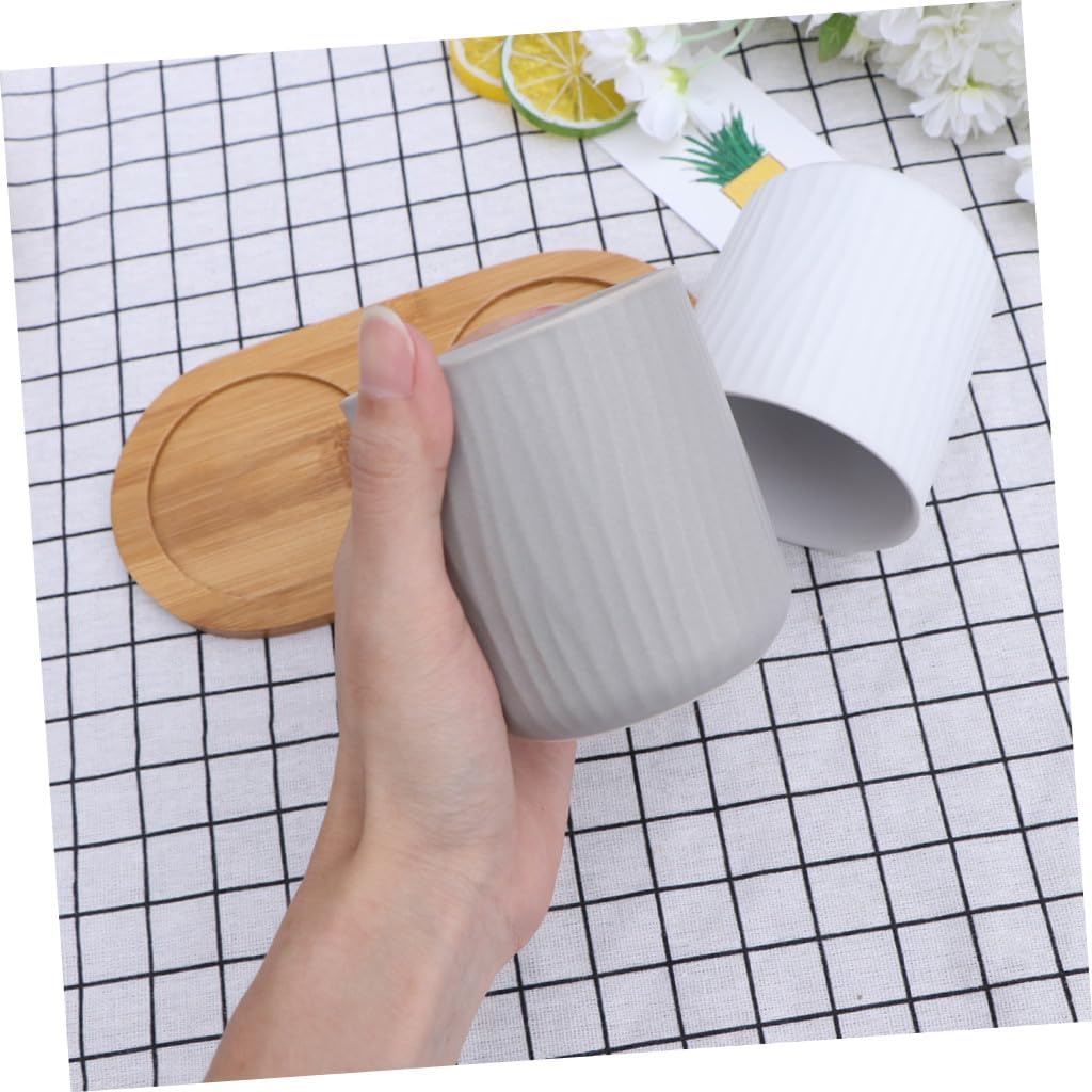 SHOWERORO 2pcs Ceramic Mouthwash Cup Set Matte Bathroom Tumblers for Teeth Brushing Random Multi-use Wash Cups for Home and Travel