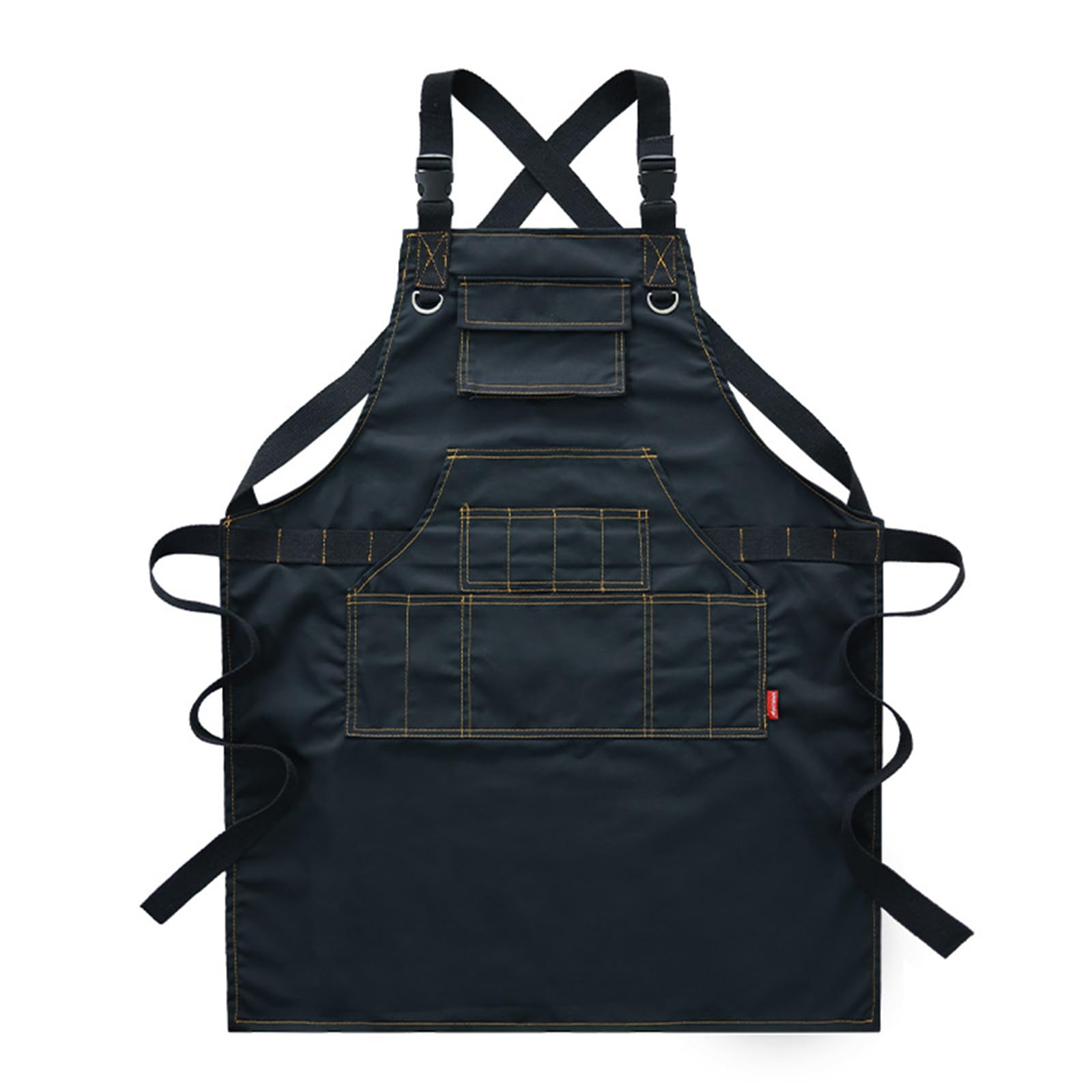 Delantal de Mezclilla con Bolsillos, Ajustable, Ligero, para cocinar, alfarería, jardinería y repostería. Gris, Talla única (Negro, Talla única).